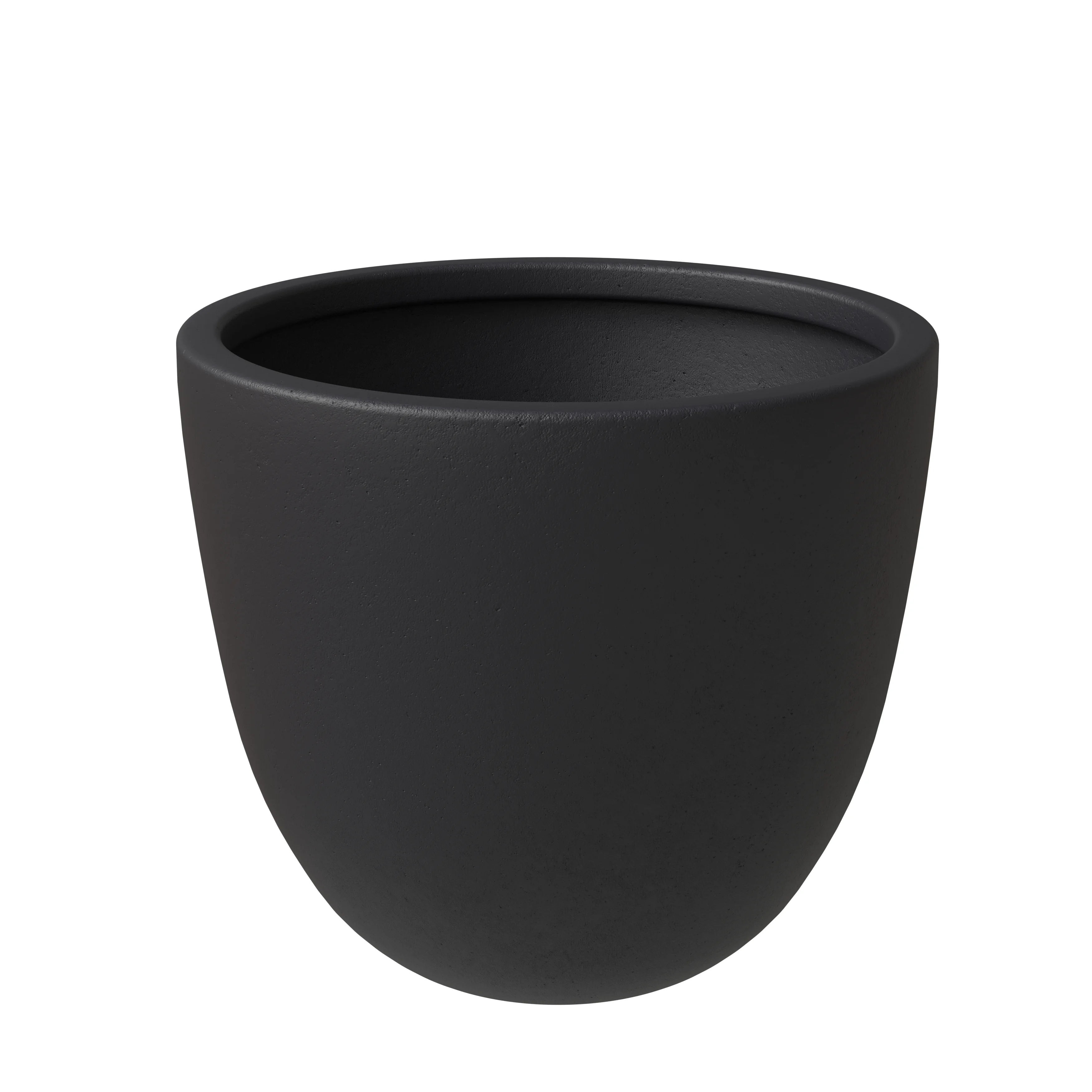 Dahlia Series Poly Stone Planter in Black 14.4 Dia, 10.8 High