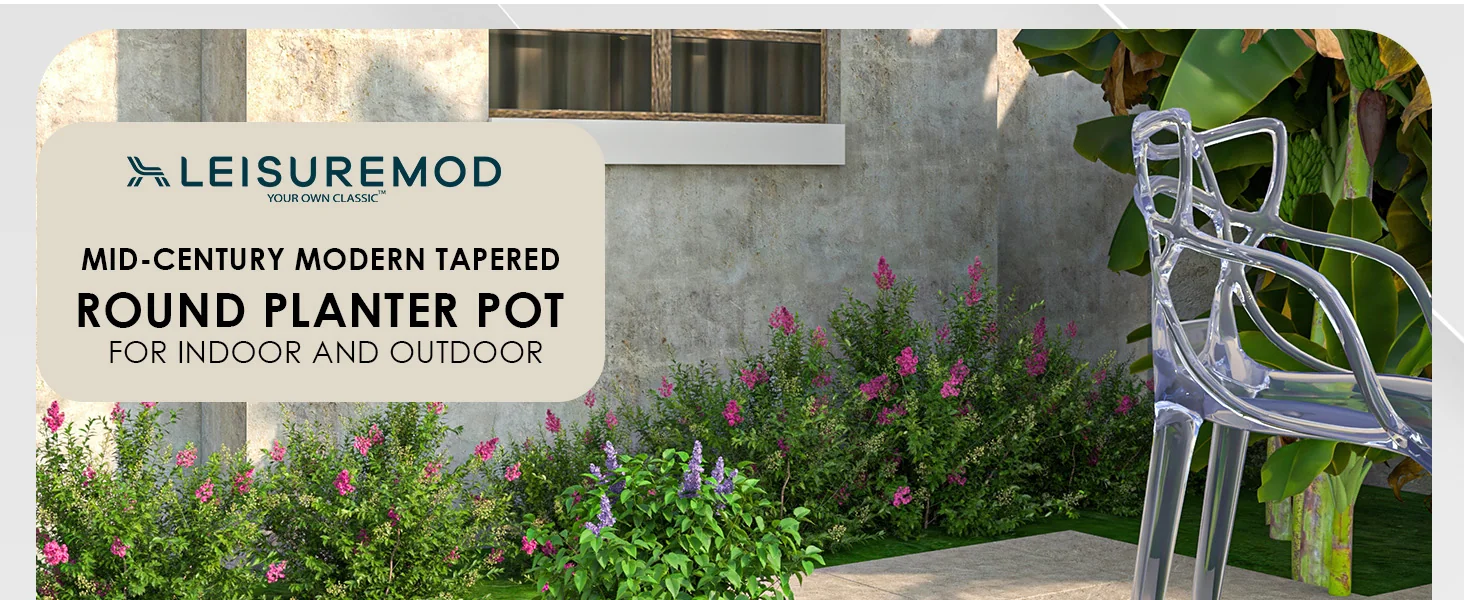 Dahlia Series Poly Stone Planter in White 14.4 Dia, 10.8 High