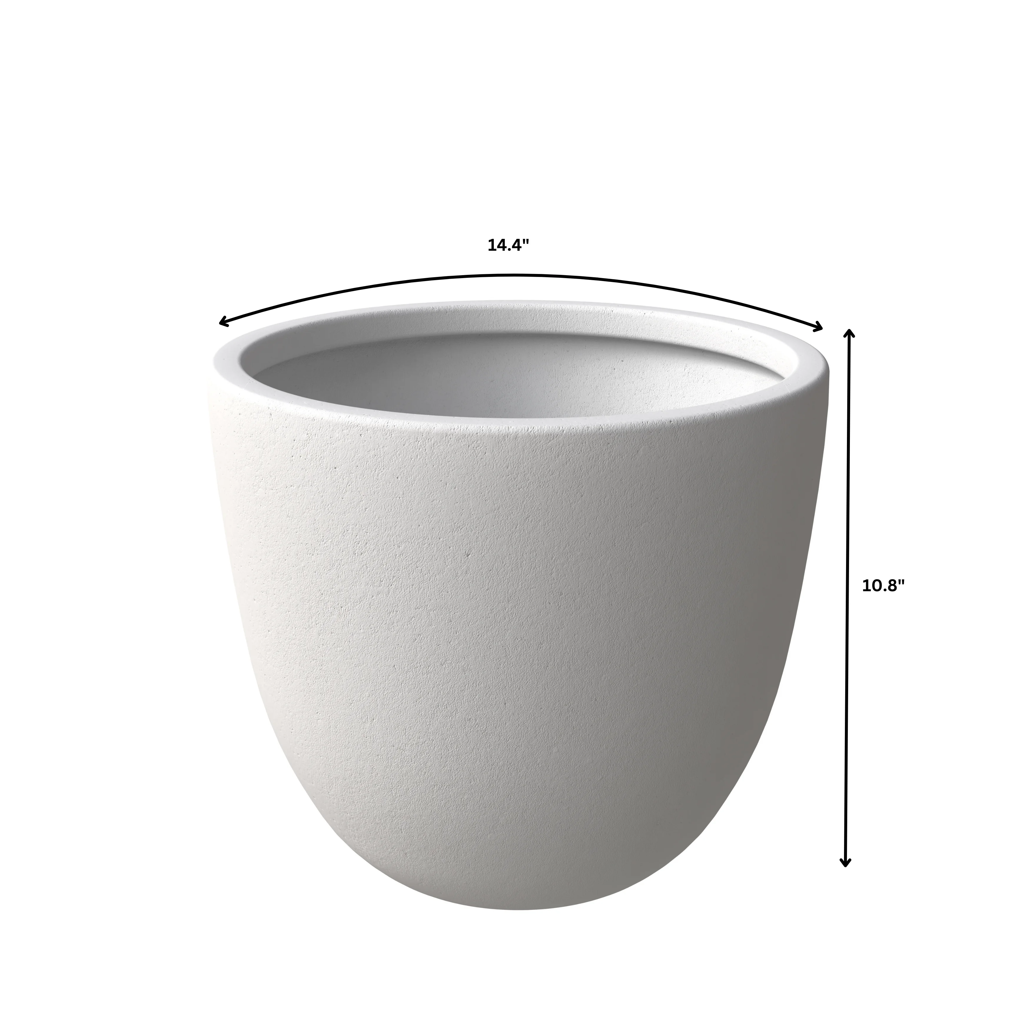 Dahlia Series Poly Stone Planter in White 14.4 Dia, 10.8 High