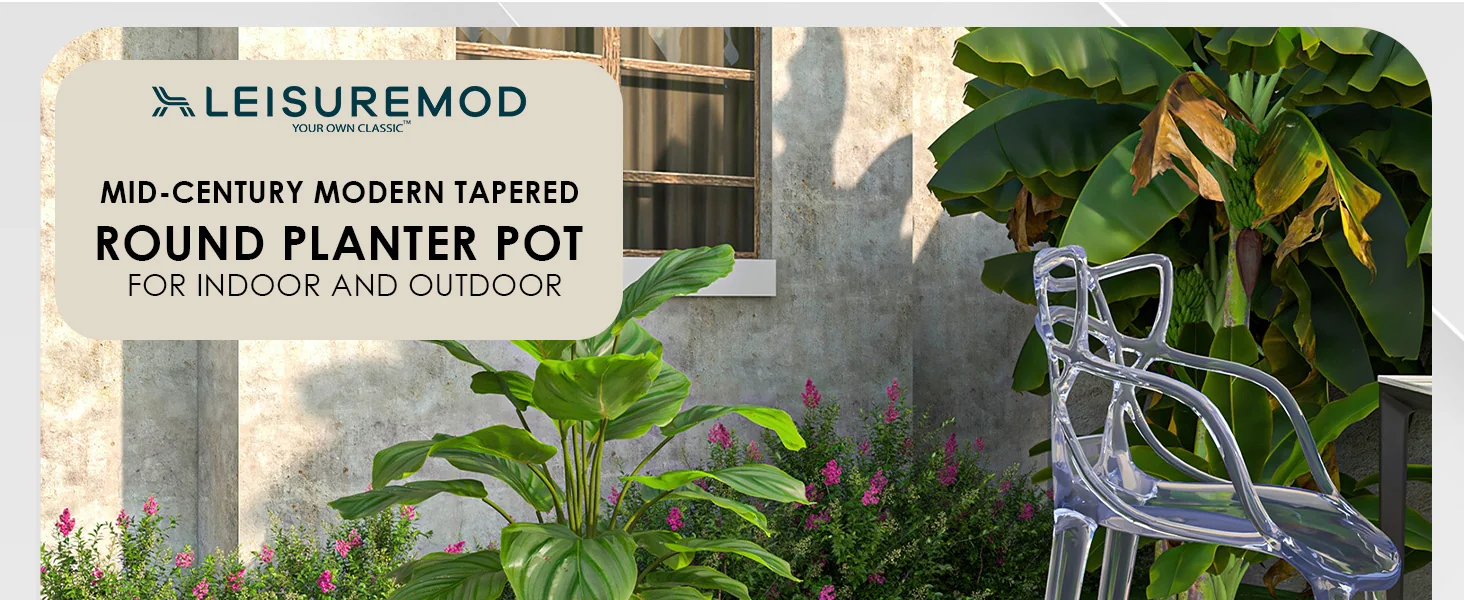 Dahlia Series Poly Stone Planter in White 17.5 Dia, 13.6 High