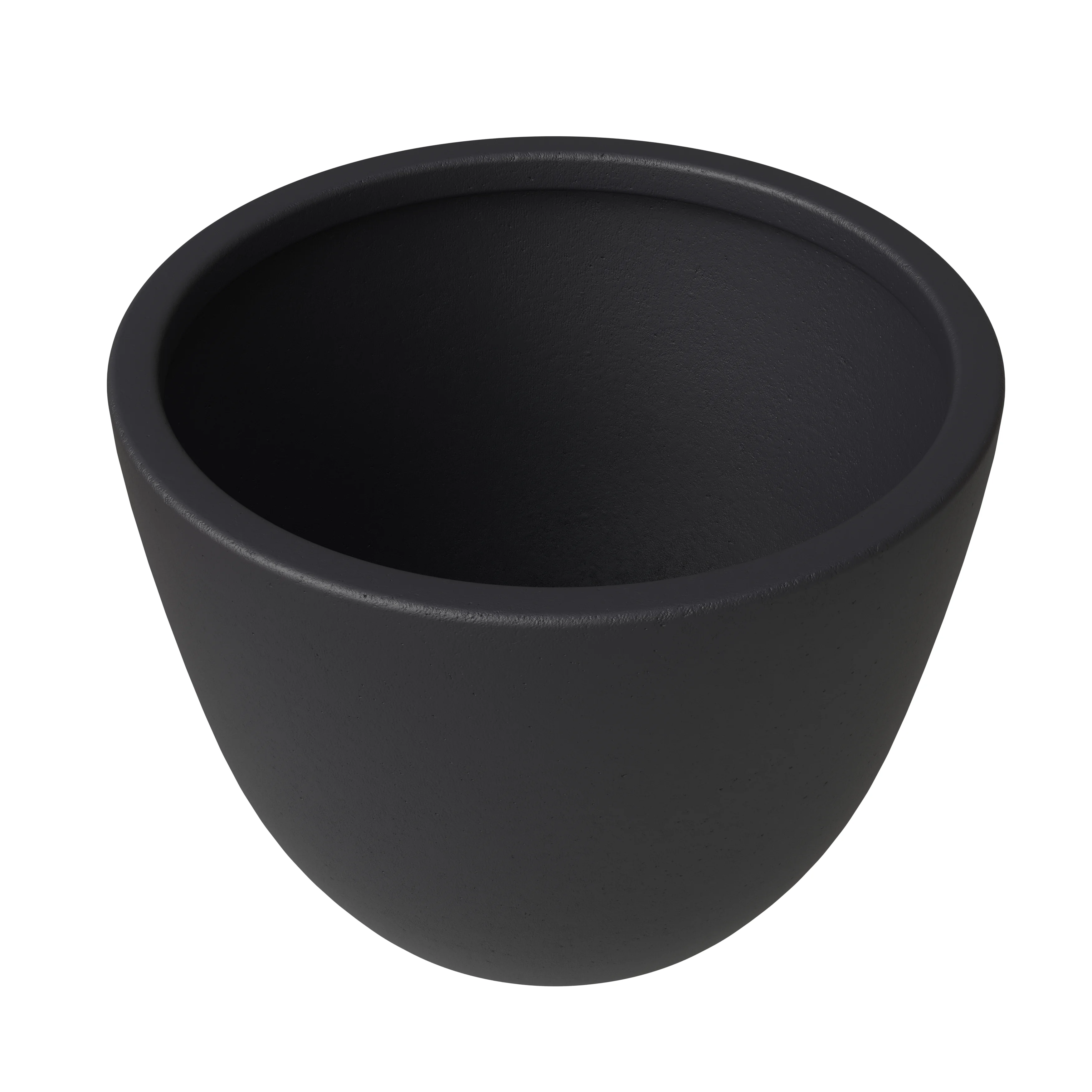 Dahlia Series Poly Stone Planter in Black 21.3 Dia, 15.7 High