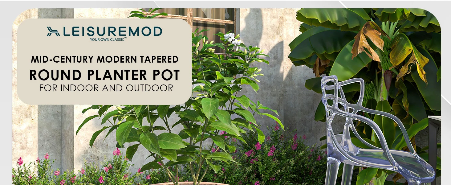 Dahlia Series Poly Stone Planter in TerraCotta Color 21.3 Dia, 15.7 High