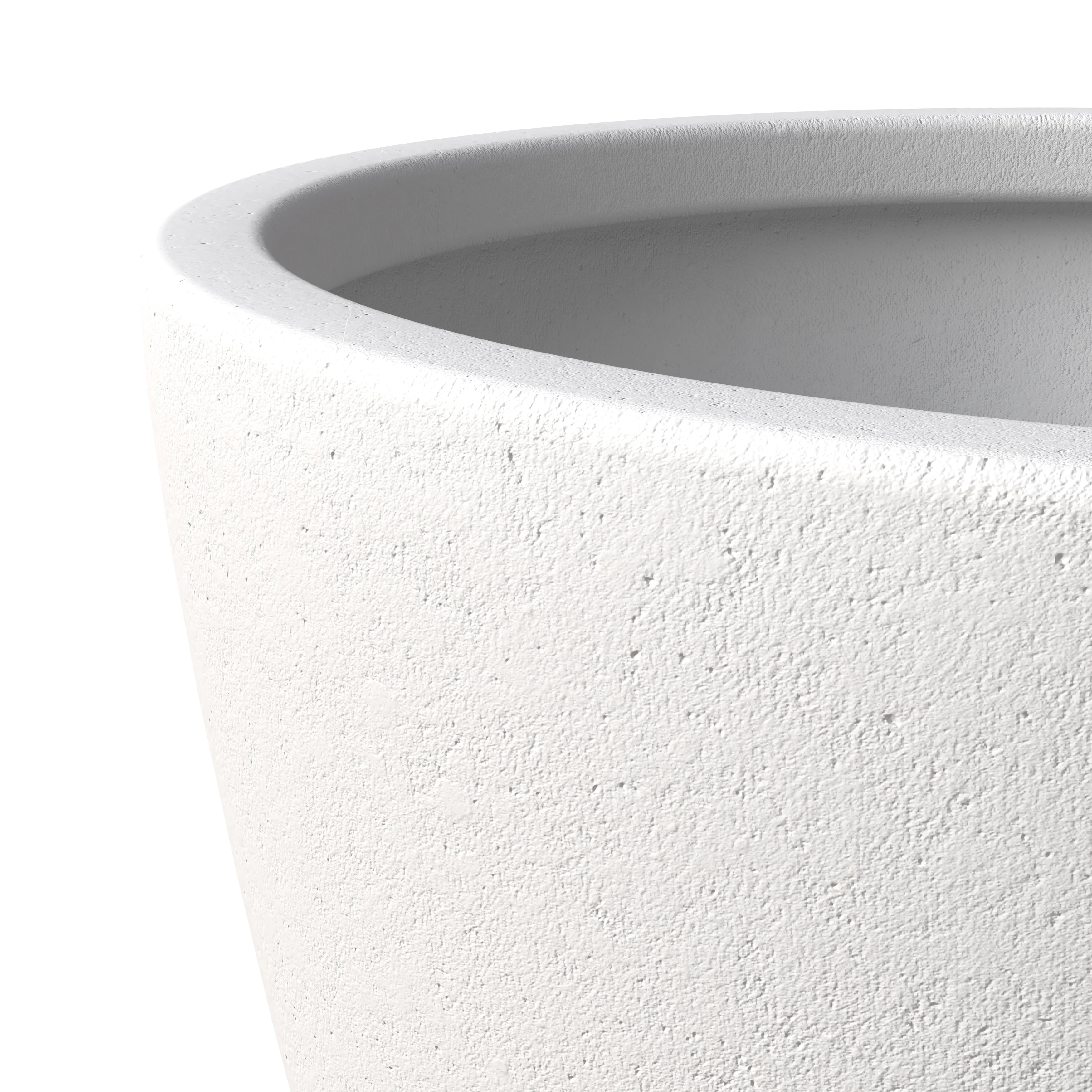 Dahlia Series Poly Stone Planter in White 21.3 Dia, 15.7 High