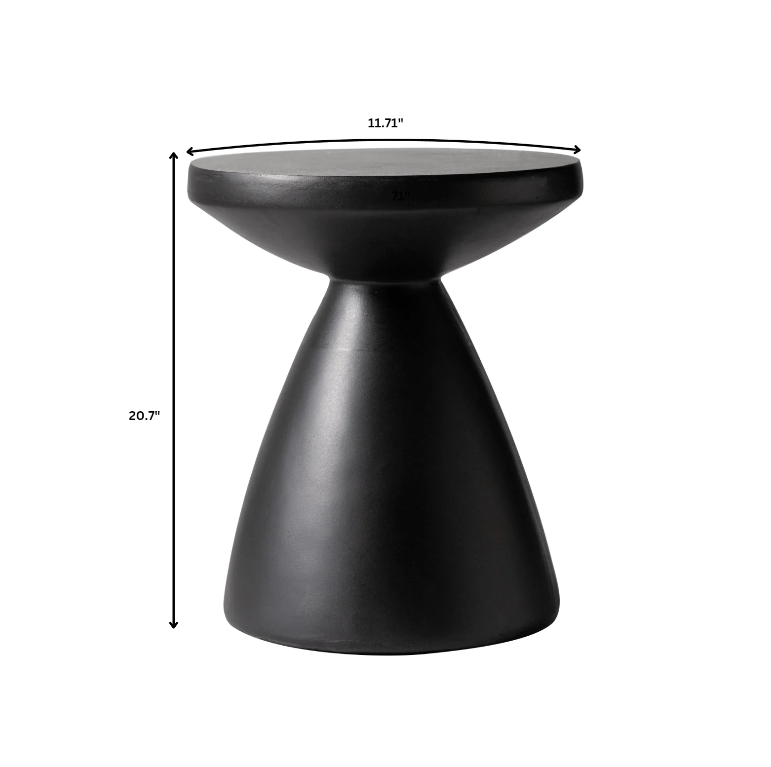 Dune Collection Fiberglass Outdoor Side Table in Black