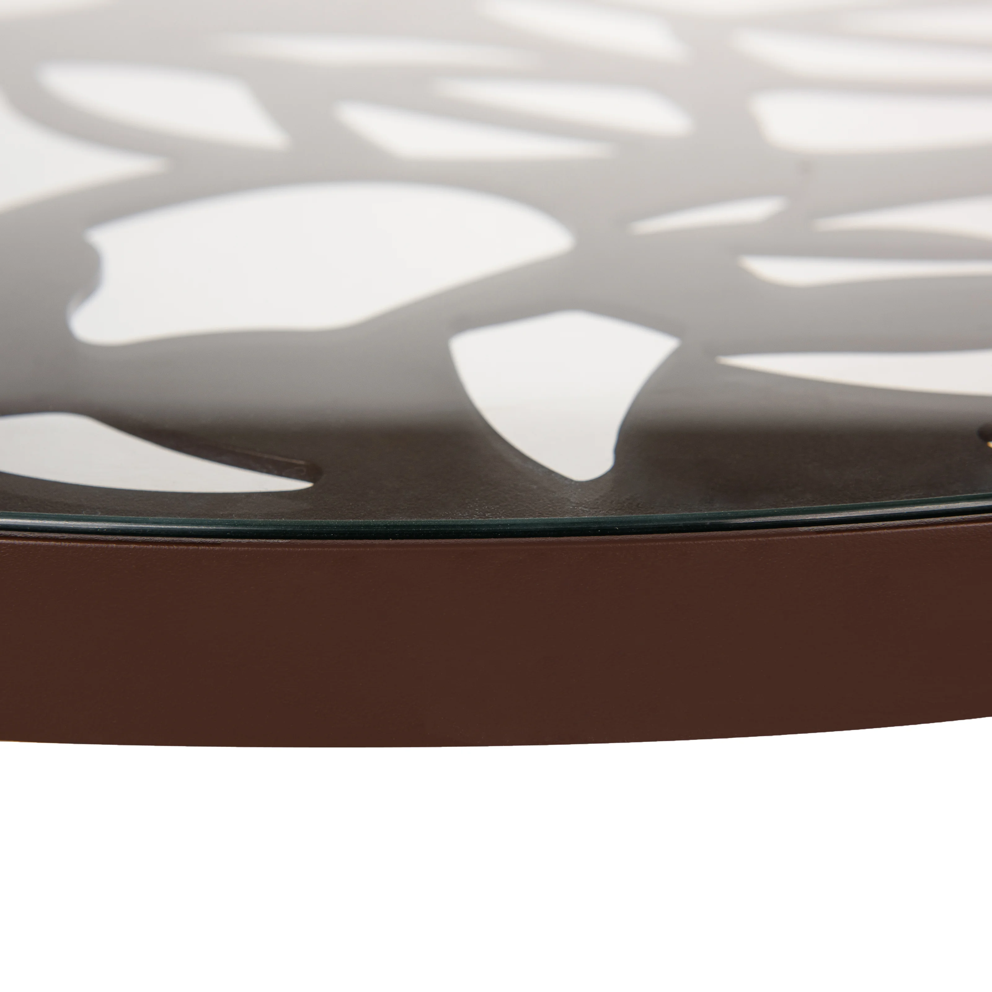 Devon Tree Design Glass Top Aluminum Base Indoor Outdoor End Table