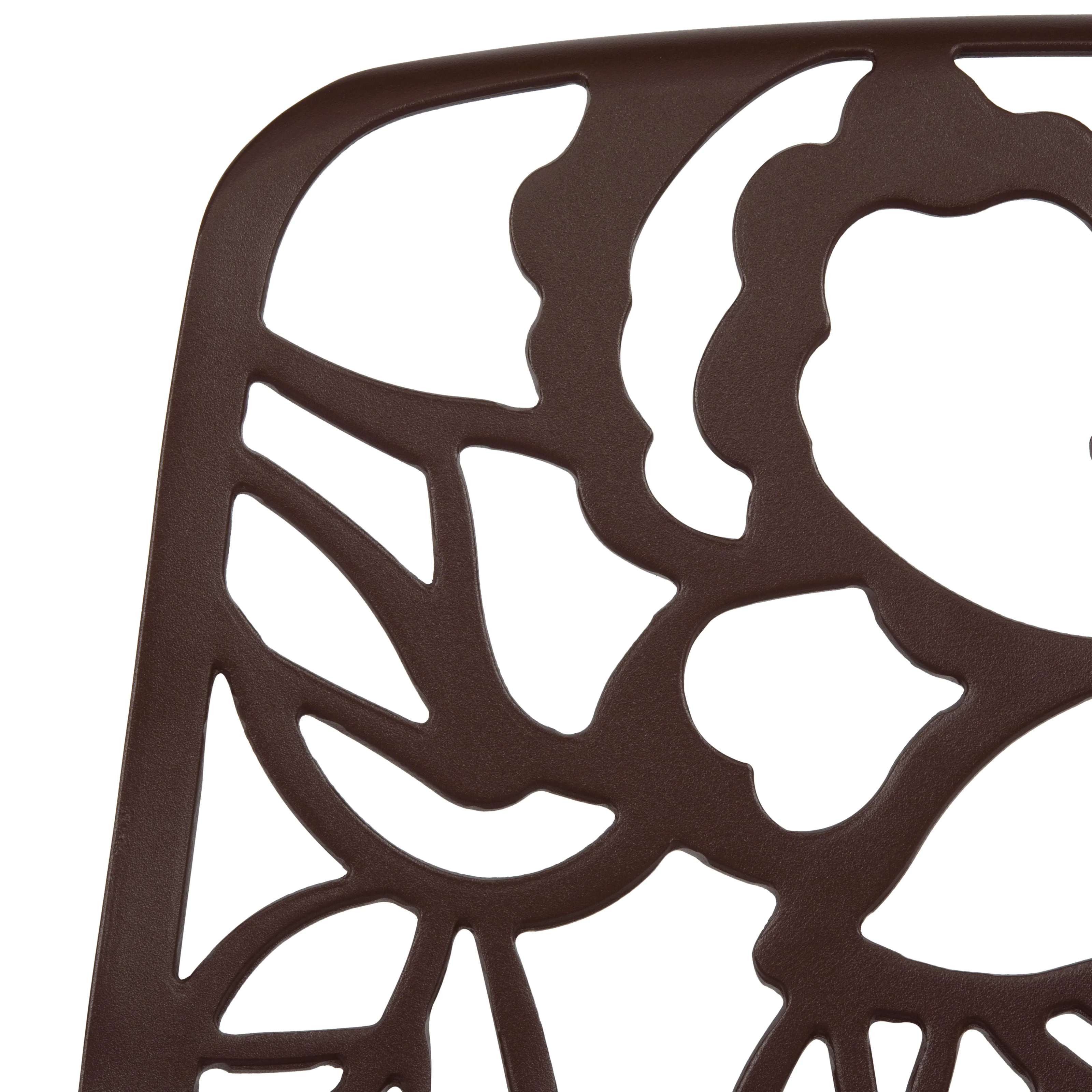 Devon Mid-Century Modern 5-Piece Aluminum Outdoor Patio Dining Set with Tempered Glass Top Table and 4 Stackable Flower Design Chairs for Patio, Poolside, Balcony, and Backyard Garden