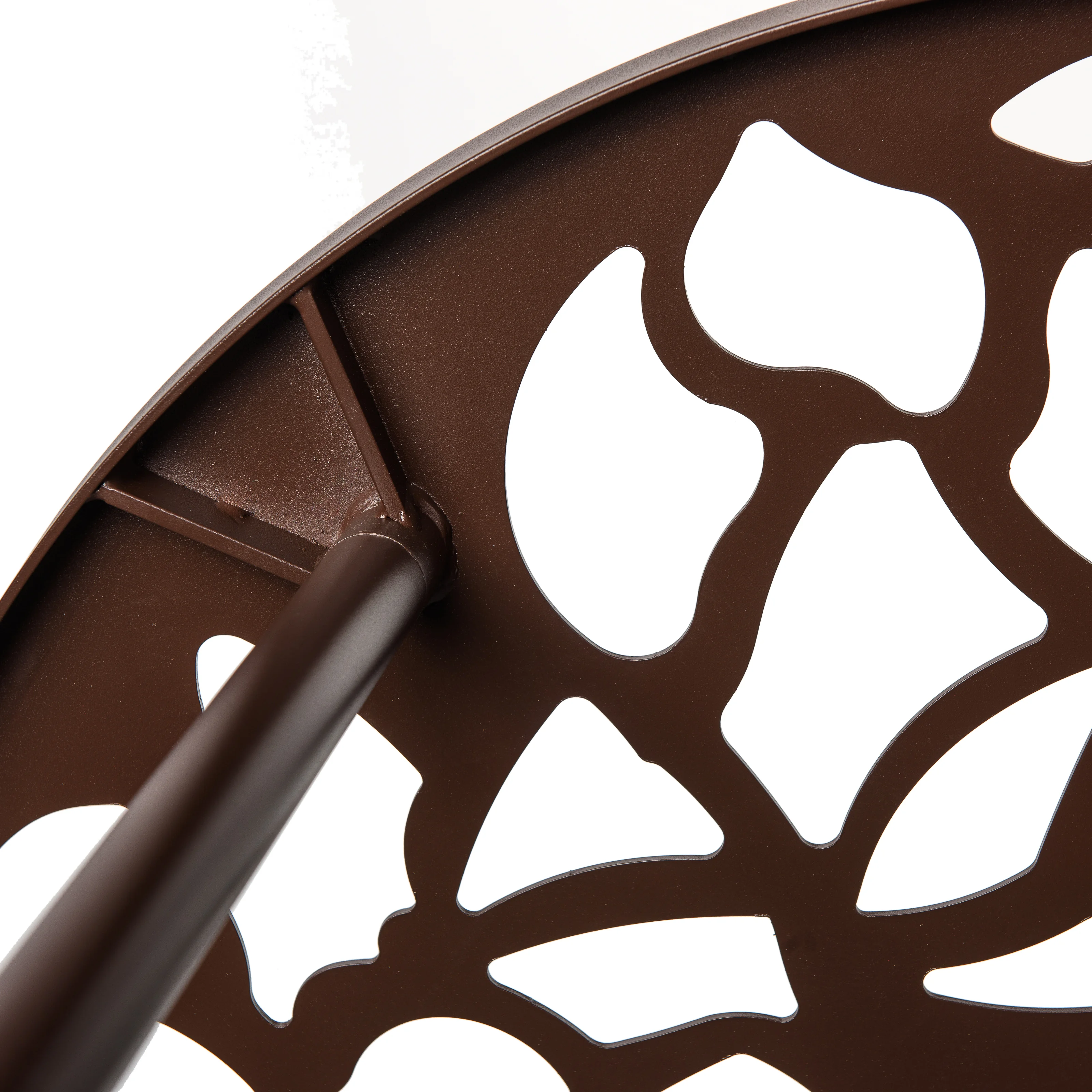 Devon Mid-Century Modern 5-Piece Aluminum Outdoor Patio Dining Set with Tempered Glass Top Table and 4 Stackable Flower Design Arm Chairs for Patio, Poolside, Balcony, and Backyard Garden