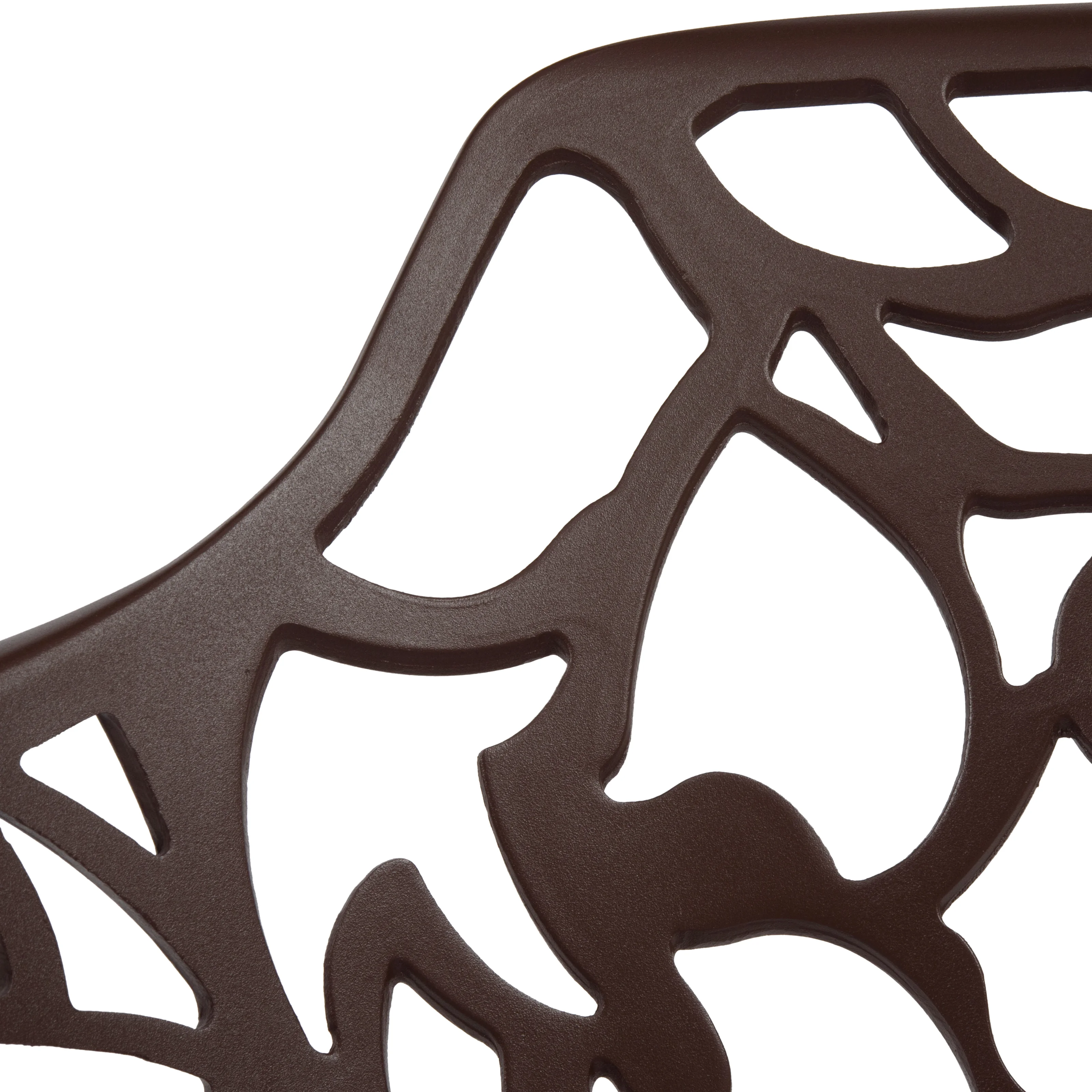 Devon Mid-Century Modern 5-Piece Aluminum Outdoor Patio Dining Set with Tempered Glass Top Table and 4 Stackable Flower Design Arm Chairs for Patio, Poolside, Balcony, and Backyard Garden