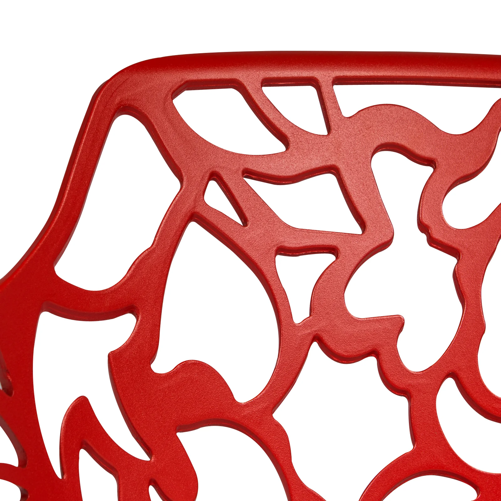 Devon Mid-Century Modern 5-Piece Aluminum Outdoor Patio Dining Set with Tempered Glass Top Table and 4 Stackable Flower Design Arm Chairs for Patio, Poolside, Balcony, and Backyard Garden