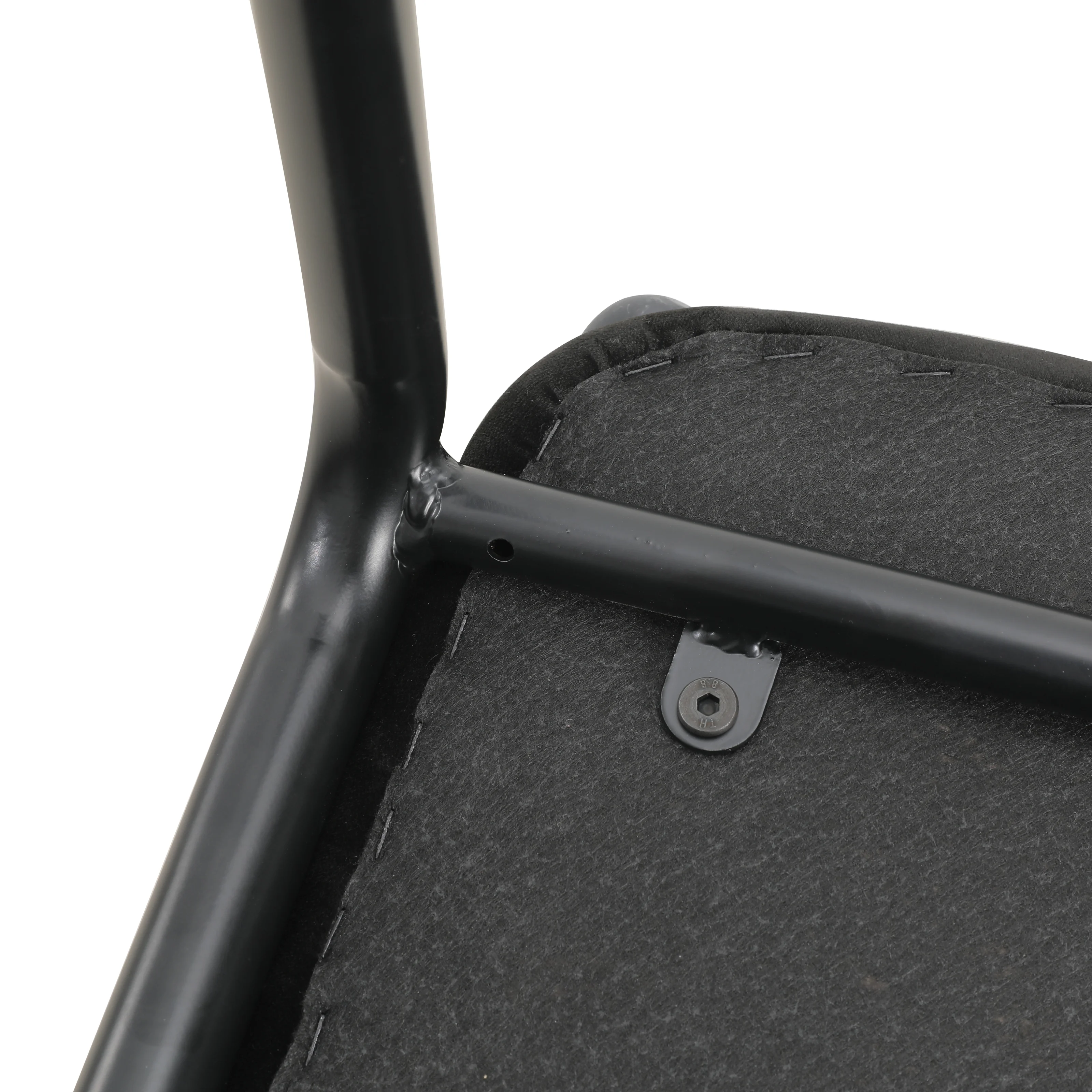 Ervilla Mid-Century Modern Wicker Bar Stool with Fabric Seat and Black Powder Coated Steel Frame for Kitchen and Dining Room in Black