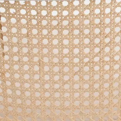 Ervilla Mid-Century Modern Wicker Bar Stool with Fabric Seat and White Powder Coated Steel Frame for Kitchen and Dining Room in Beige