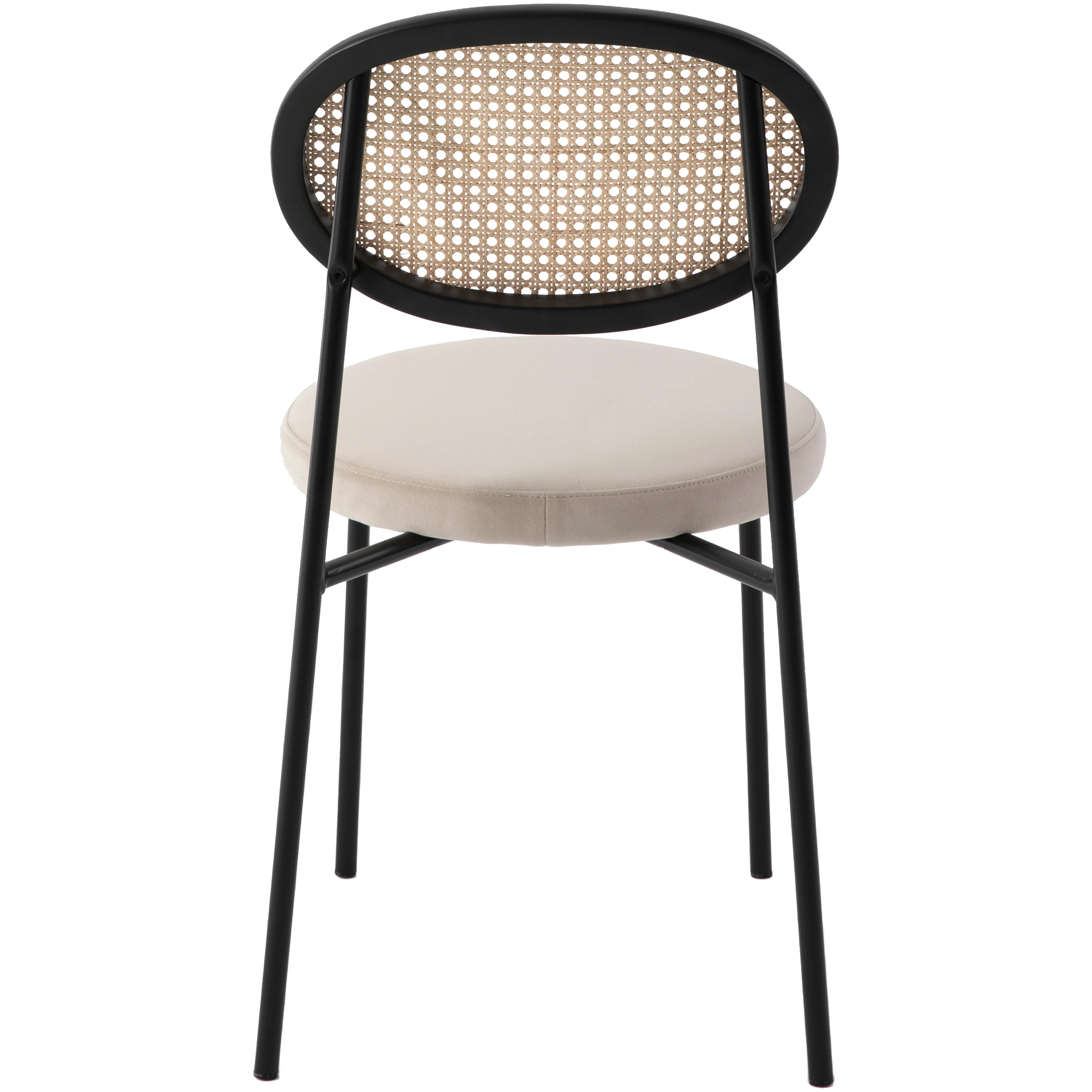 Euston Modern Wicker Dining Chair with Velvet Round Seat