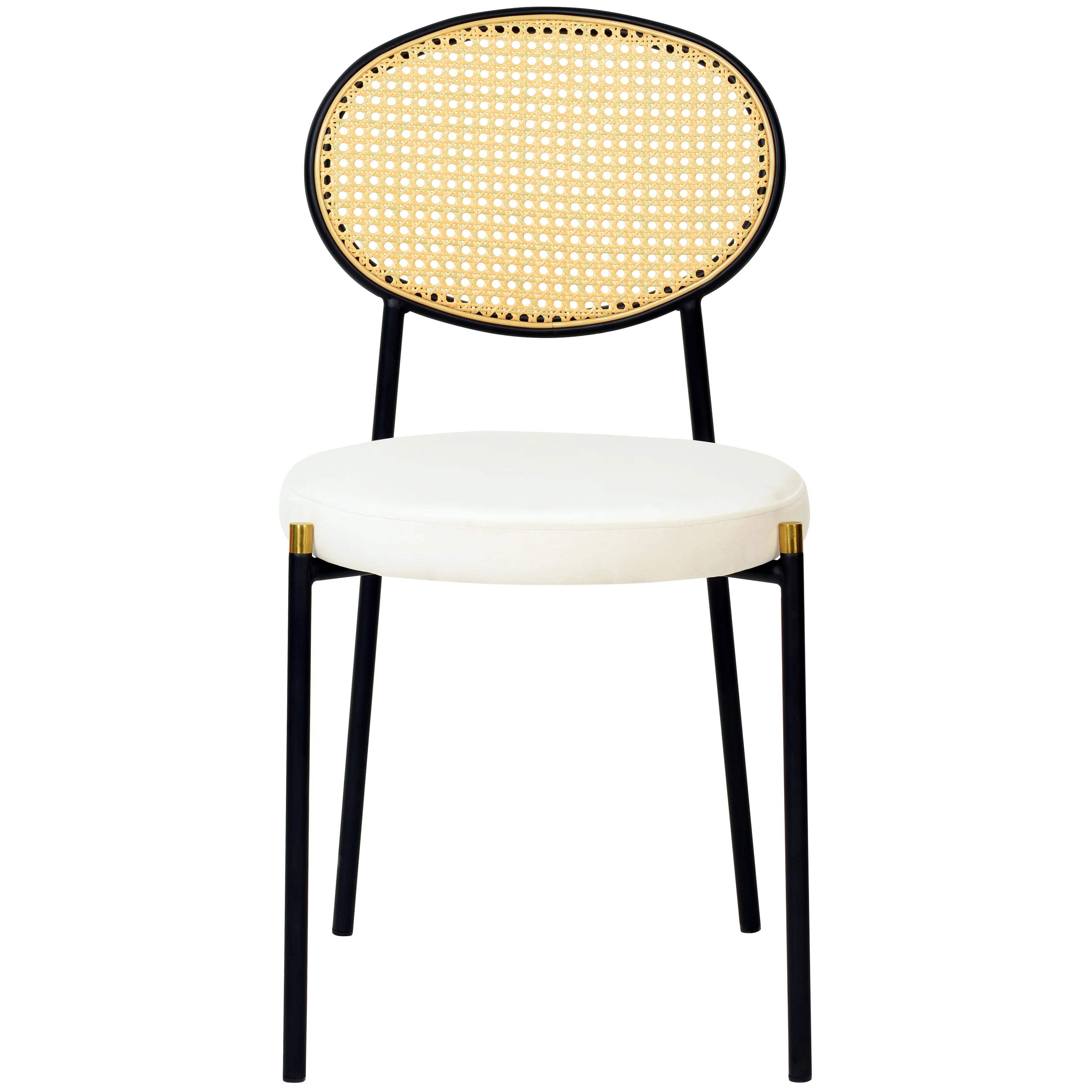 Euston Modern Wicker Dining Chair with Velvet Round Seat