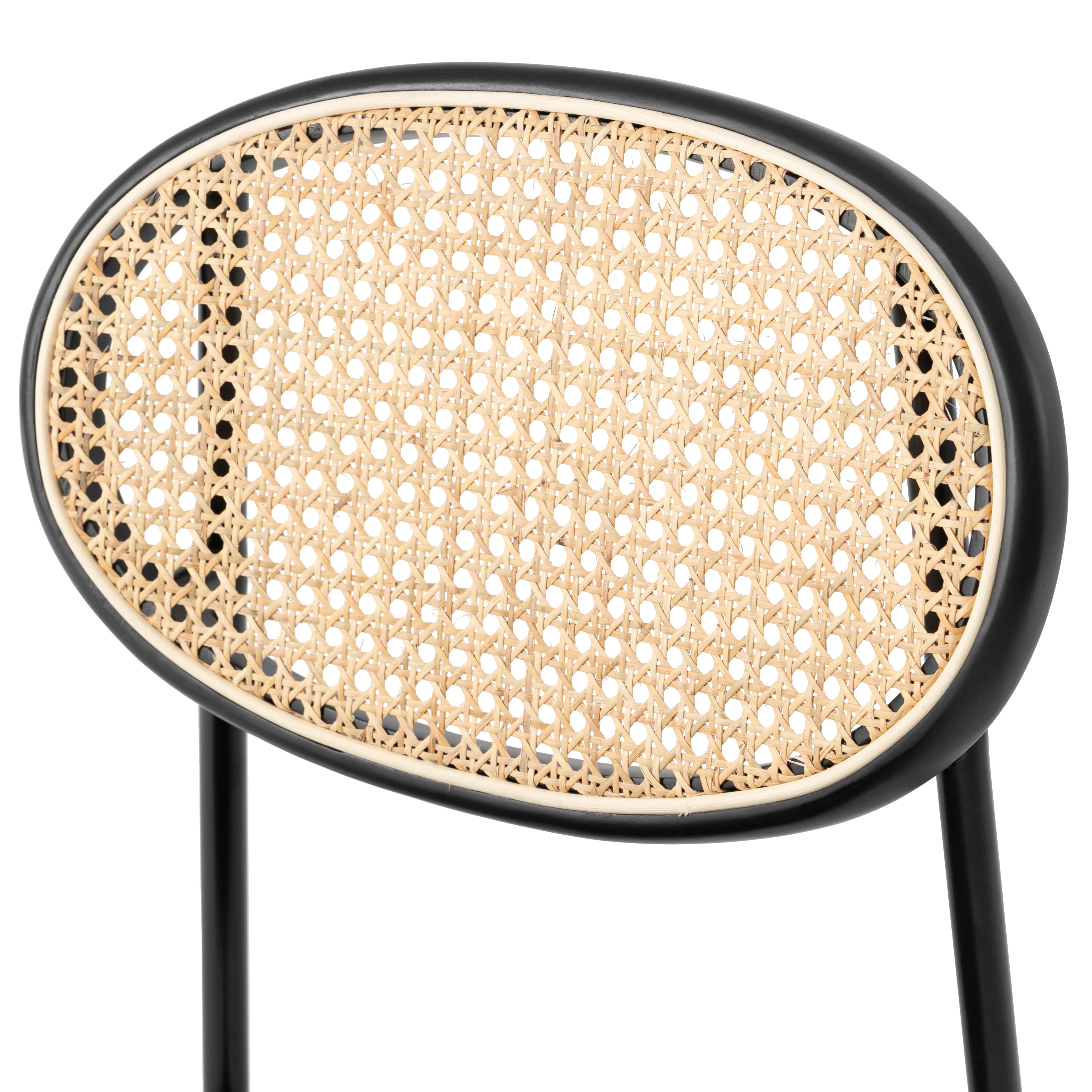 Euston Modern Wicker Dining Chair with Velvet Round Seat