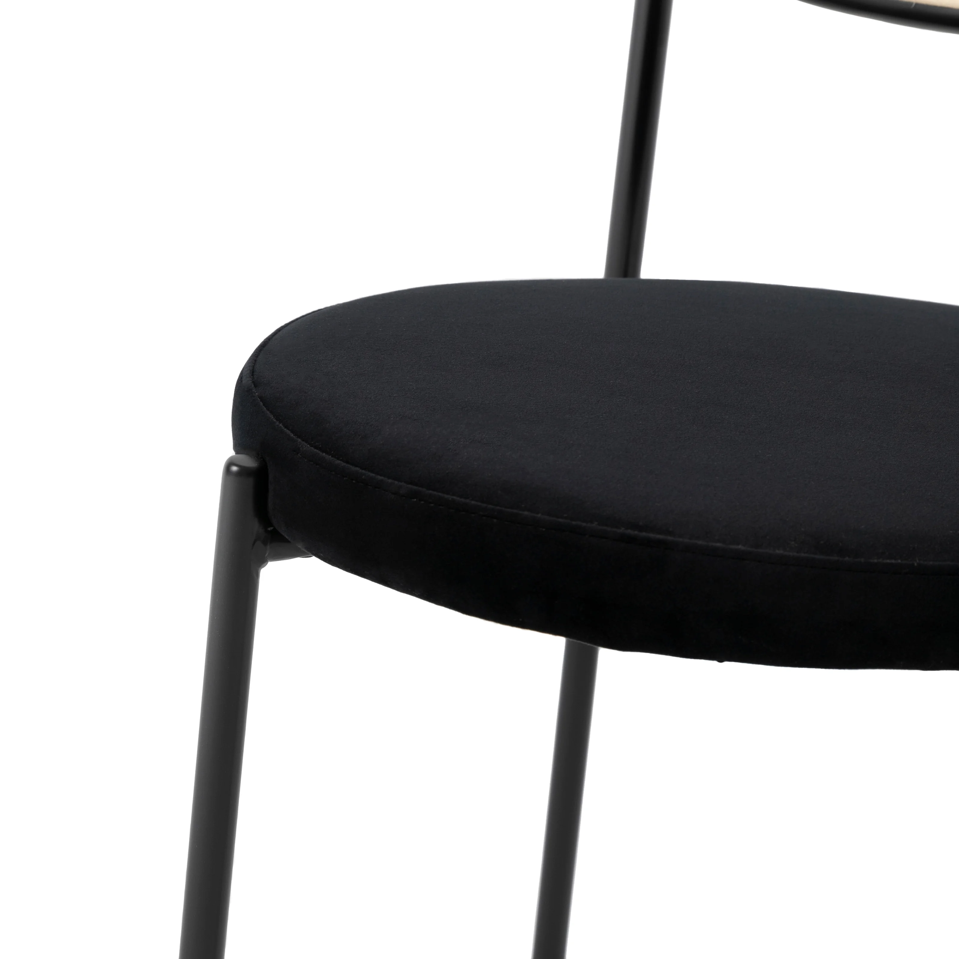 Euston Modern Wicker Dining Chair with Velvet Round Seat
