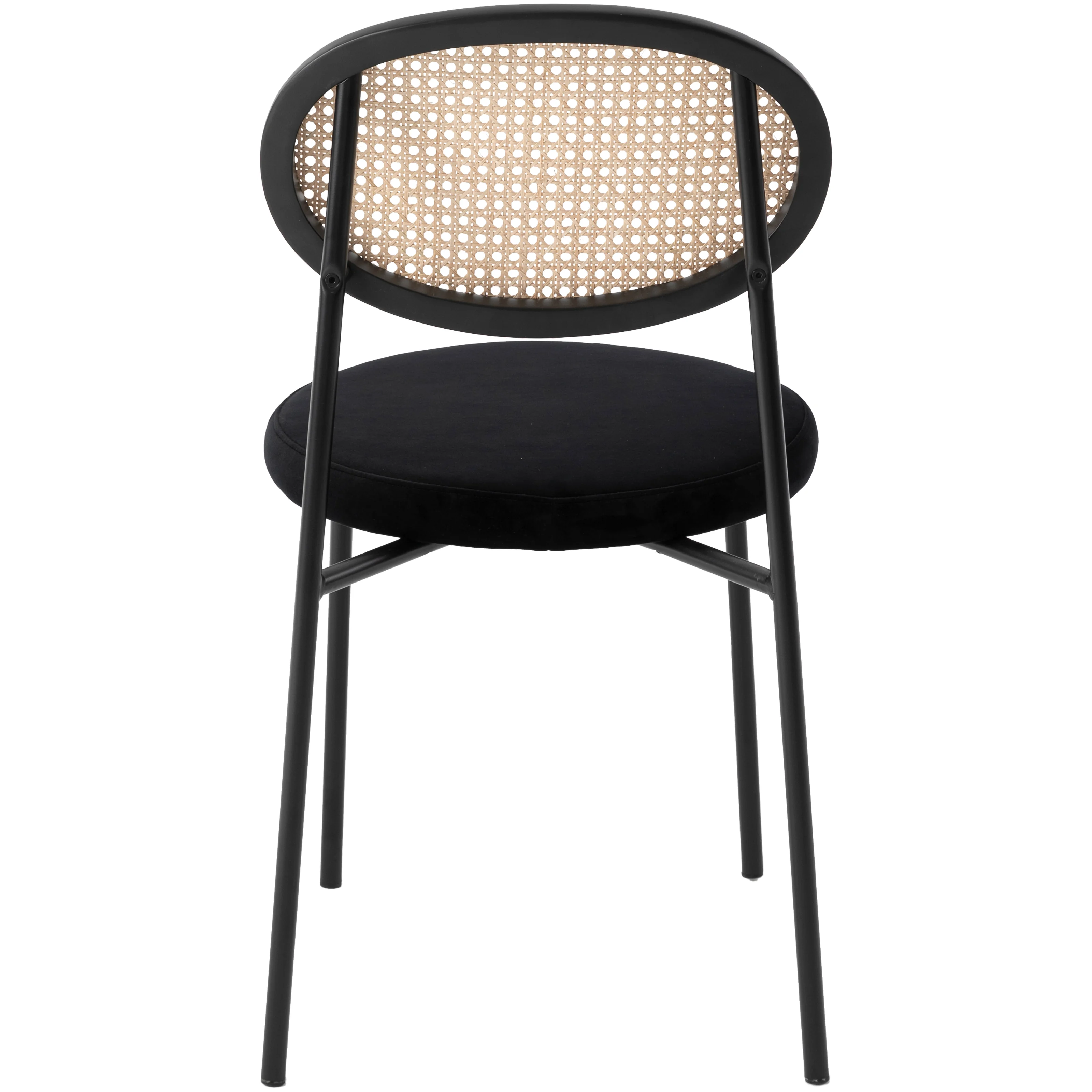 Euston Modern Wicker Dining Chair with Velvet Round Seat