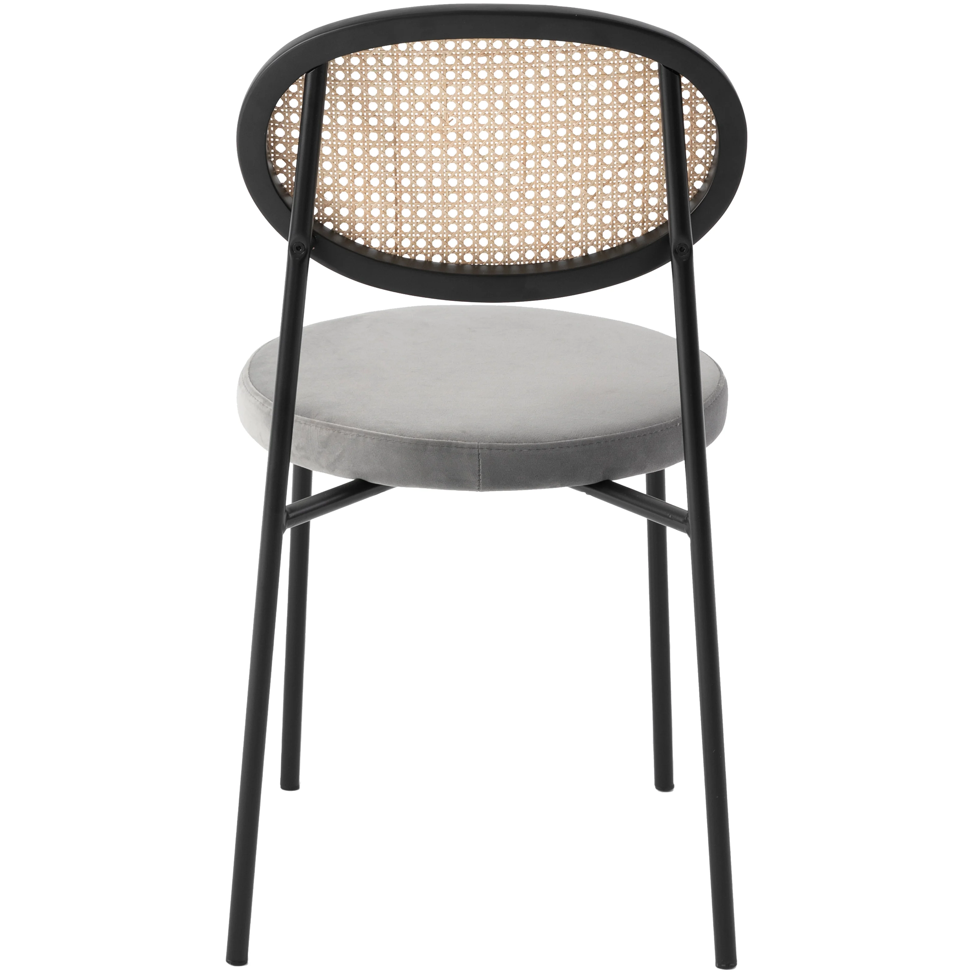 Euston Modern Wicker Dining Chair with Velvet Round Seat