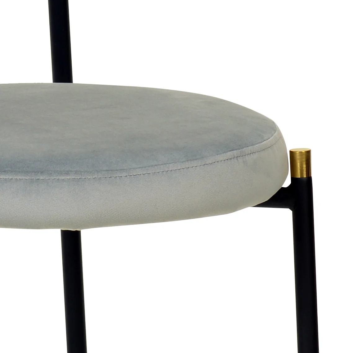 5-Piece Dining Set with 63" Rectangular Dining Table in Maple with 4 Velvet Dining Chairs in Black Steel Legs in Grey