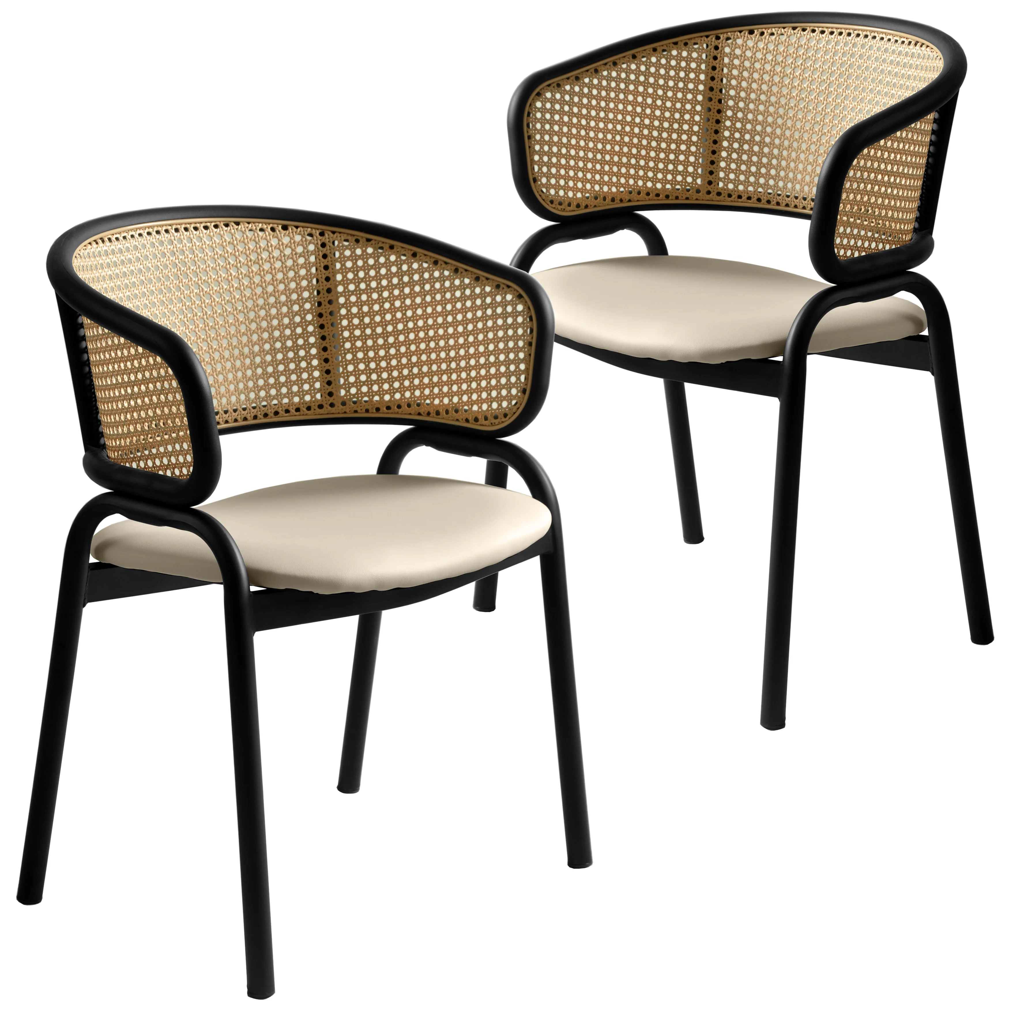 Ervilla - Dining Chair - Beige Leather - Set of 2