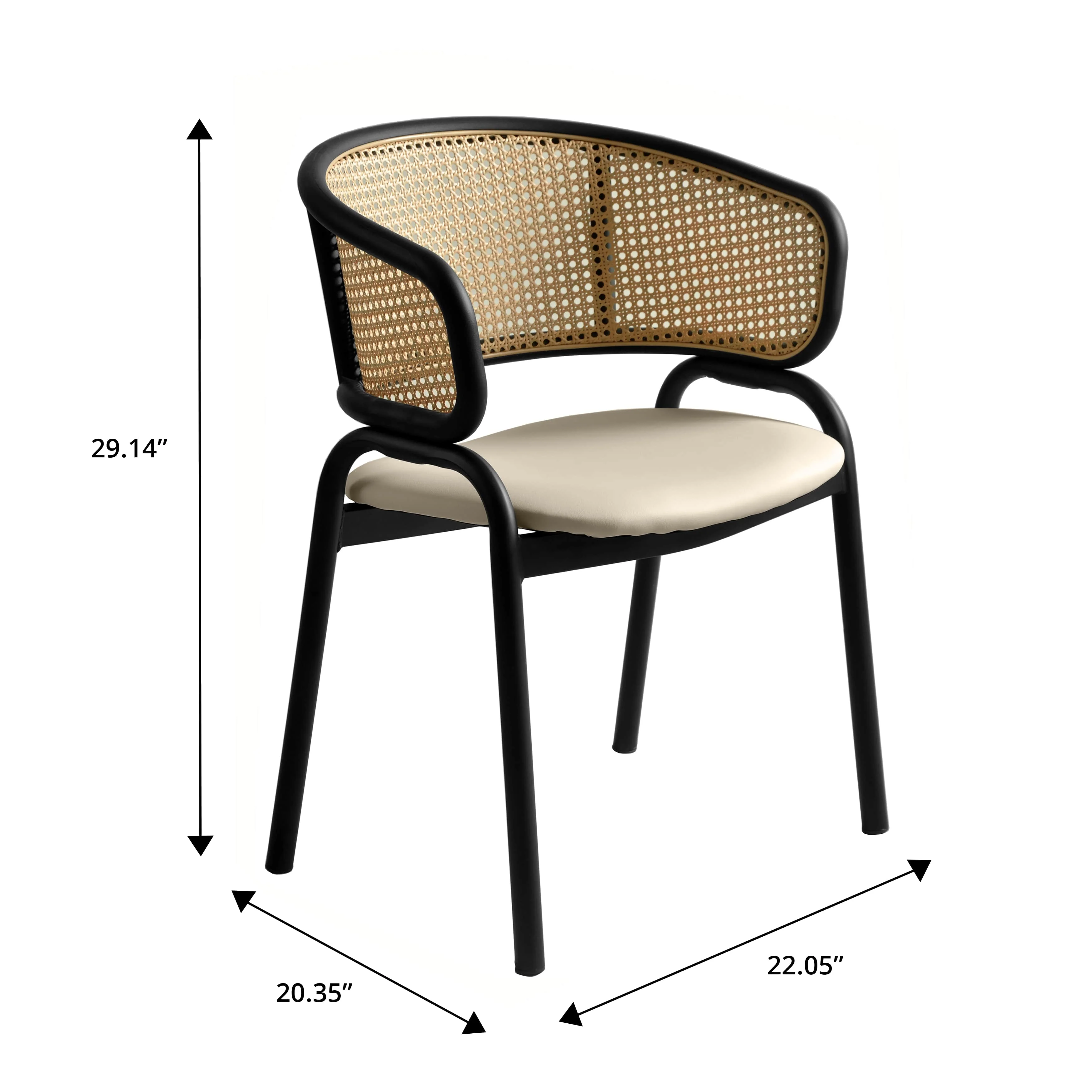 Ervilla - Dining Chair - Beige Leather - Set of 2