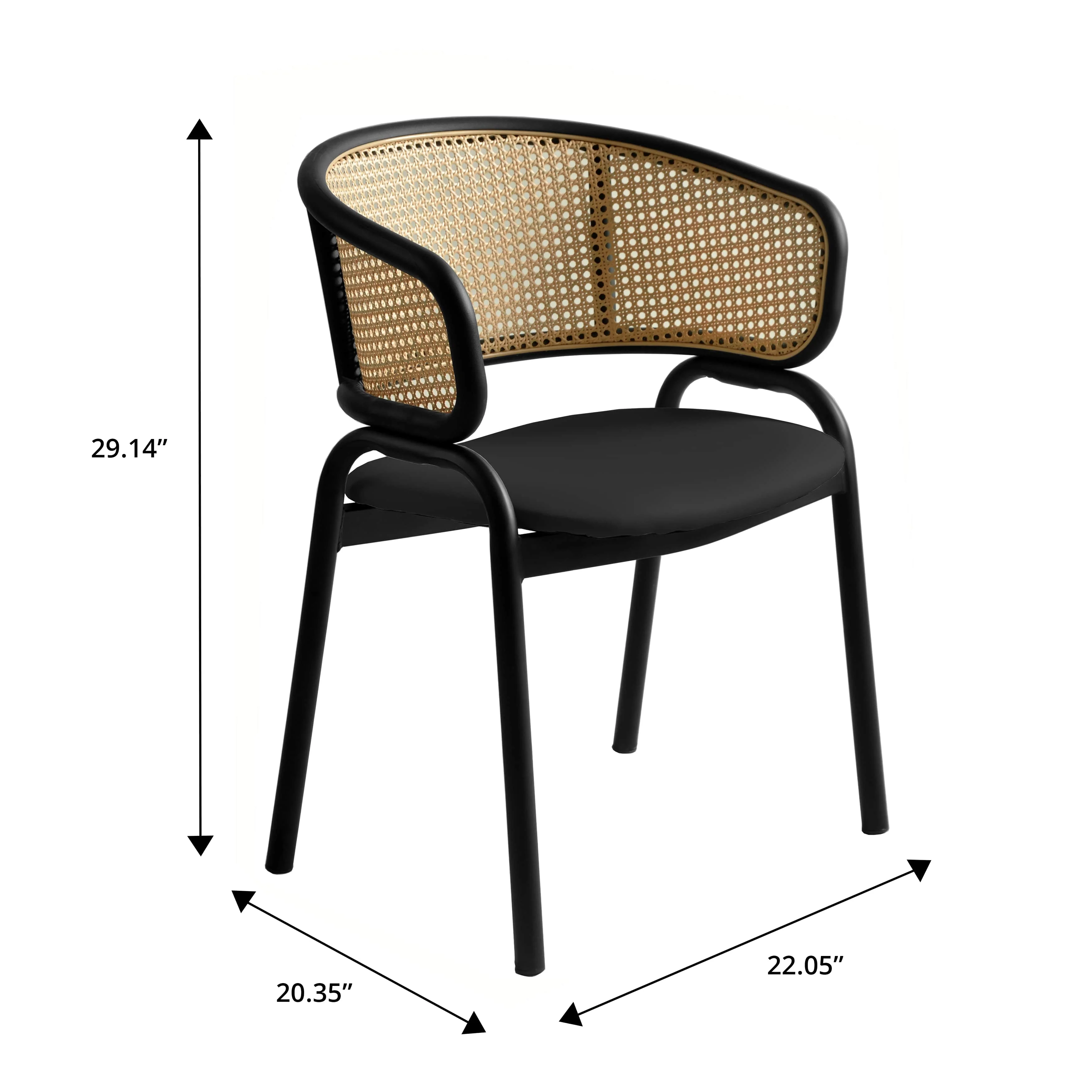 Ervilla - Dining Chair - Black Leather - Set of 2