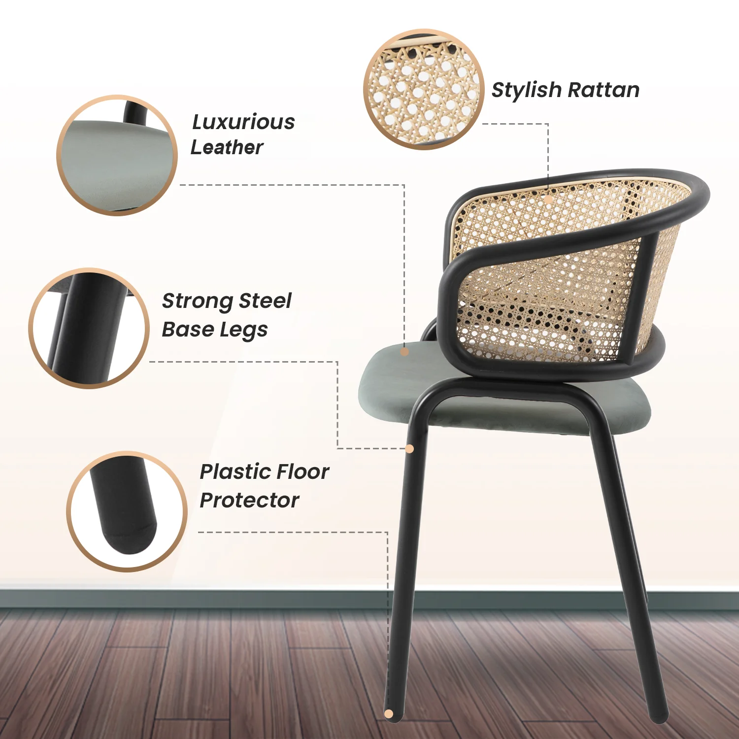 Ervilla - Dining Chair - Grey Leather