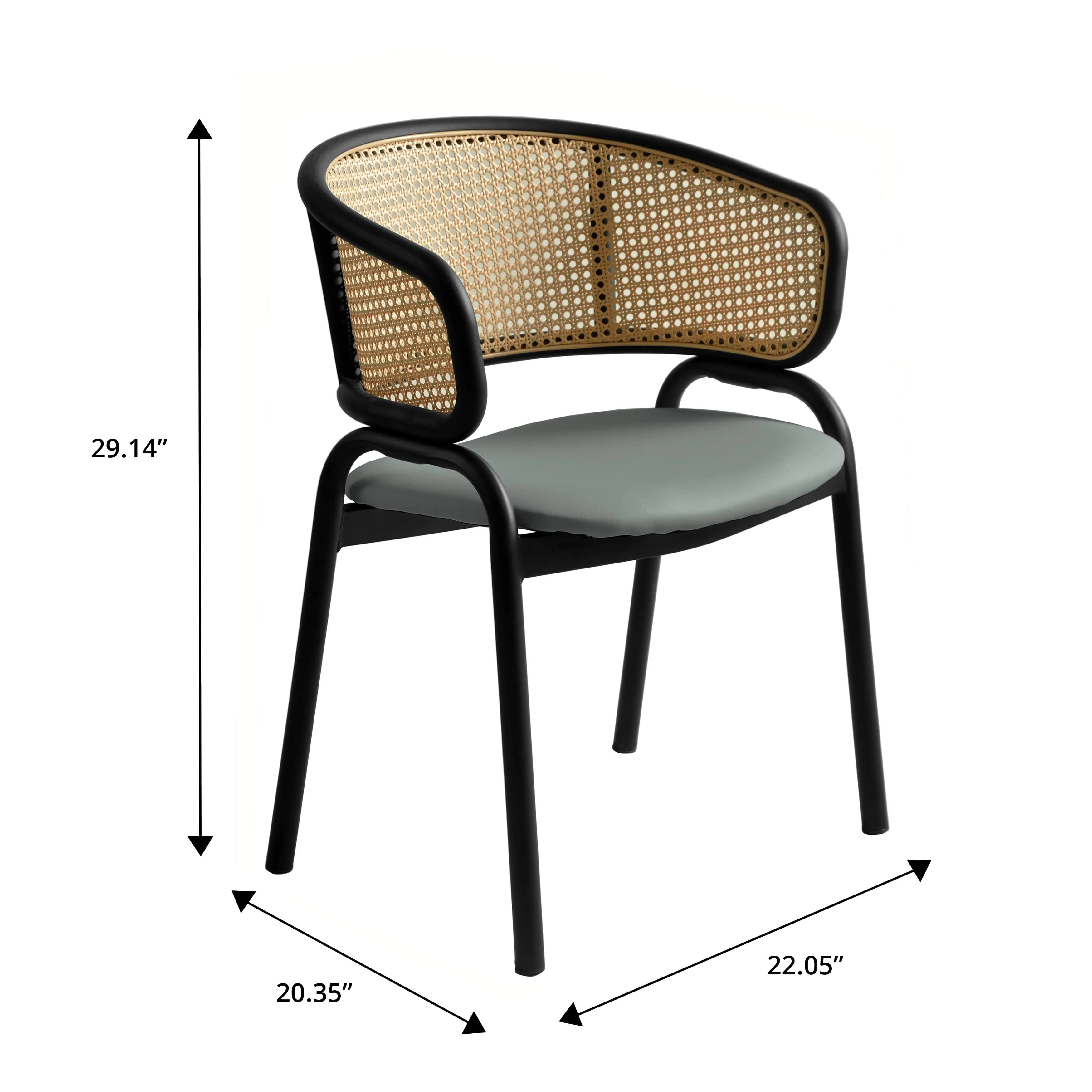 Ervilla - Dining Chair - Grey Leather - Set of 2