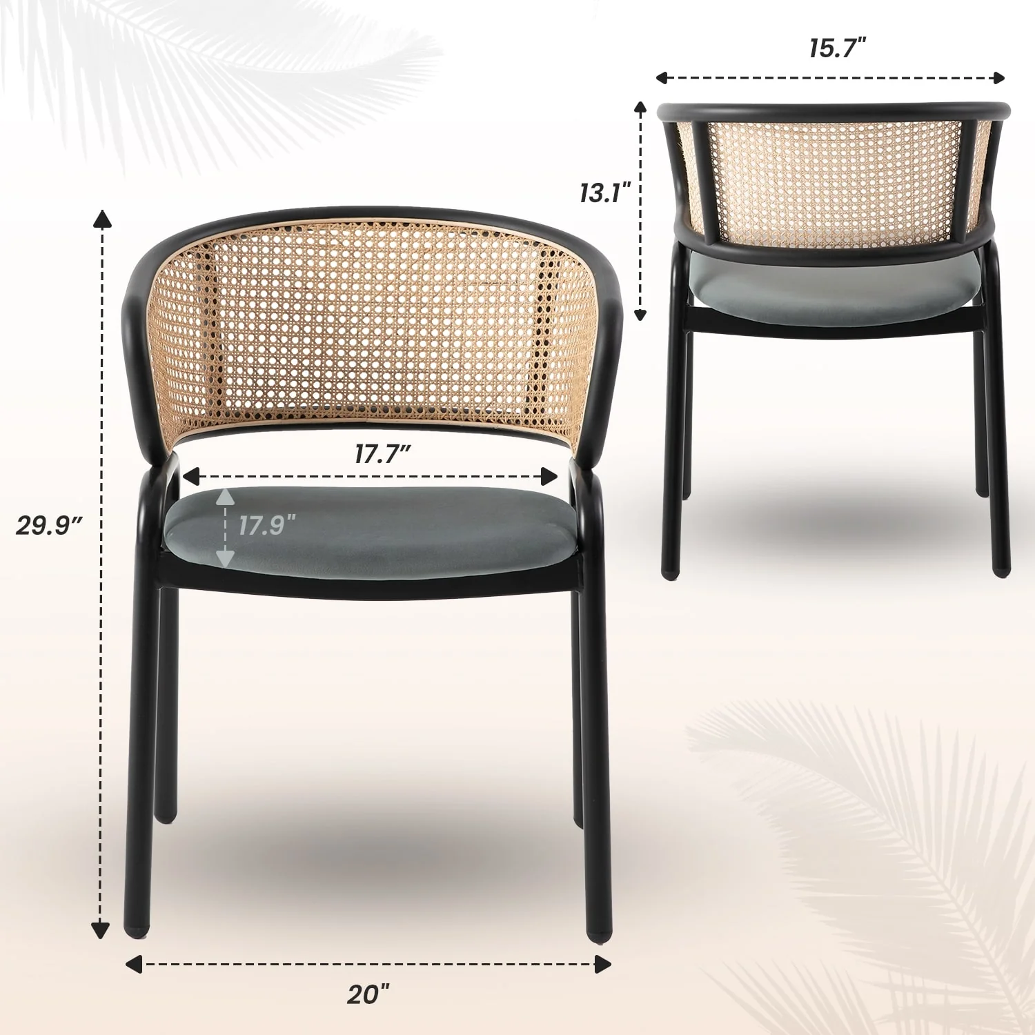 Ervilla - Dining Chair - Grey Leather - Set of 2