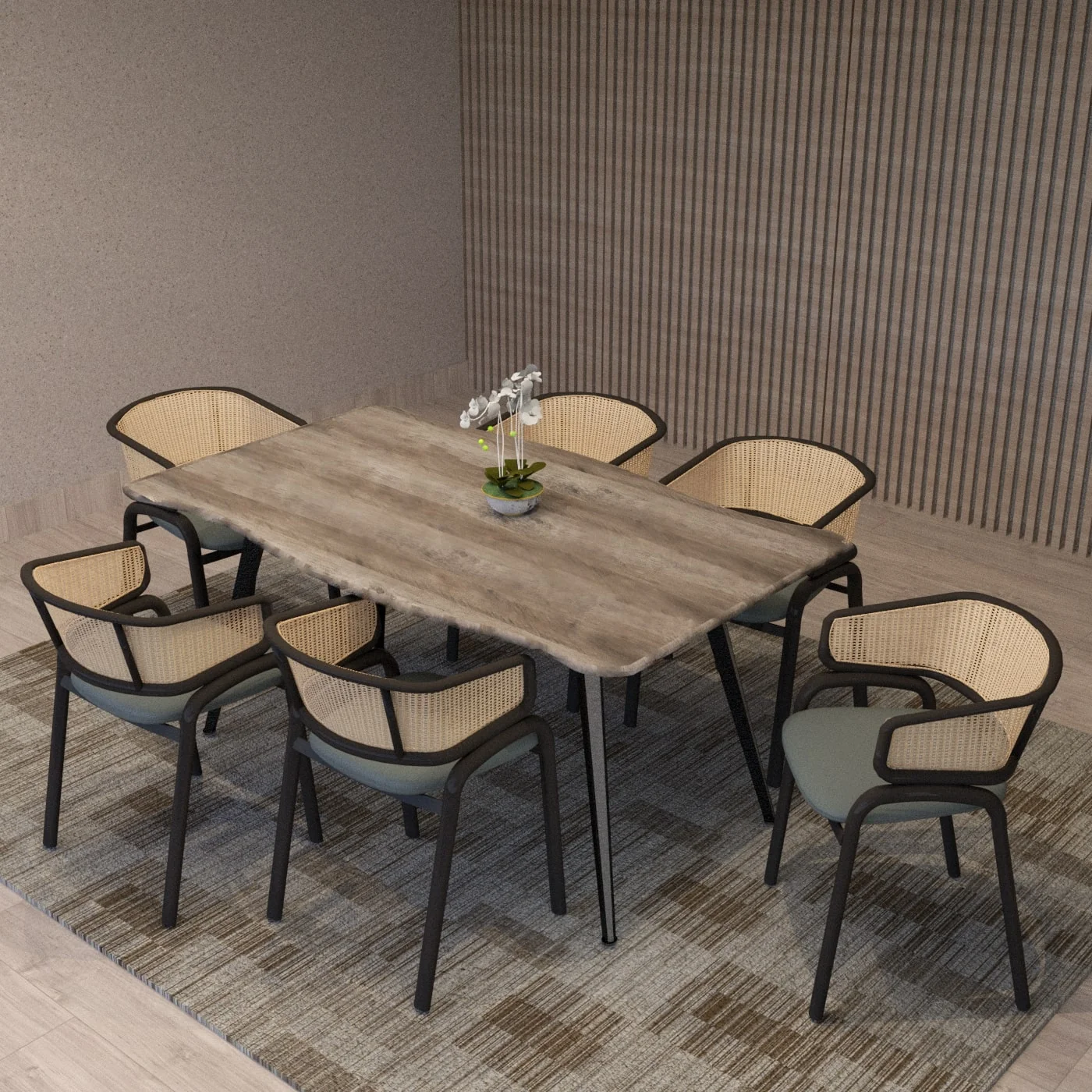 Ervilla - Dining Chair - Grey Leather - Set of 4