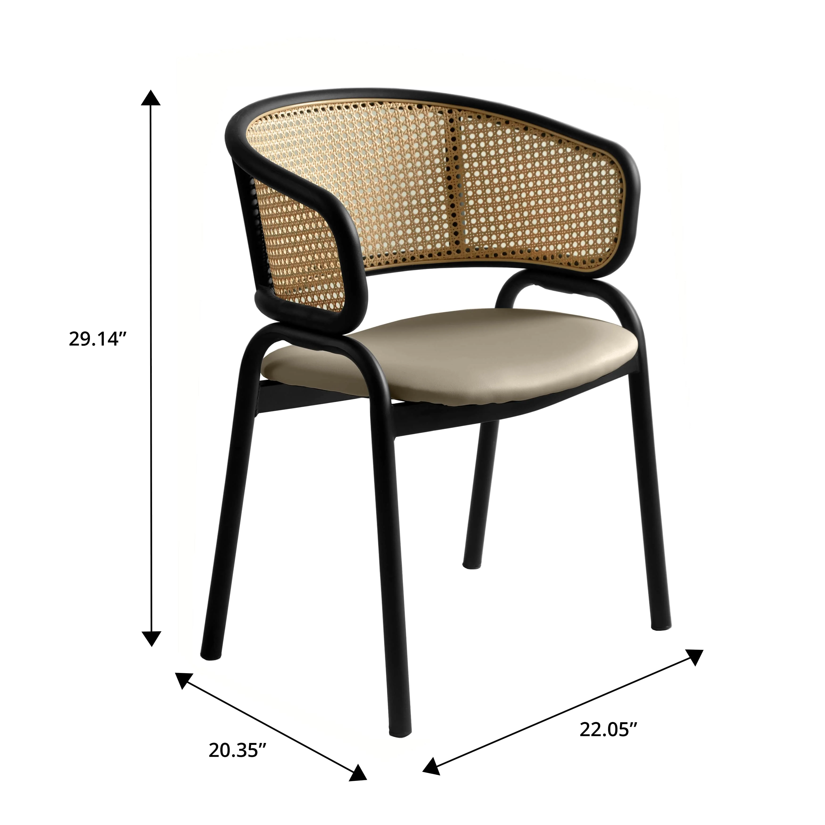 Ervilla - Dining Chair - Taupe Leather - Set of 2