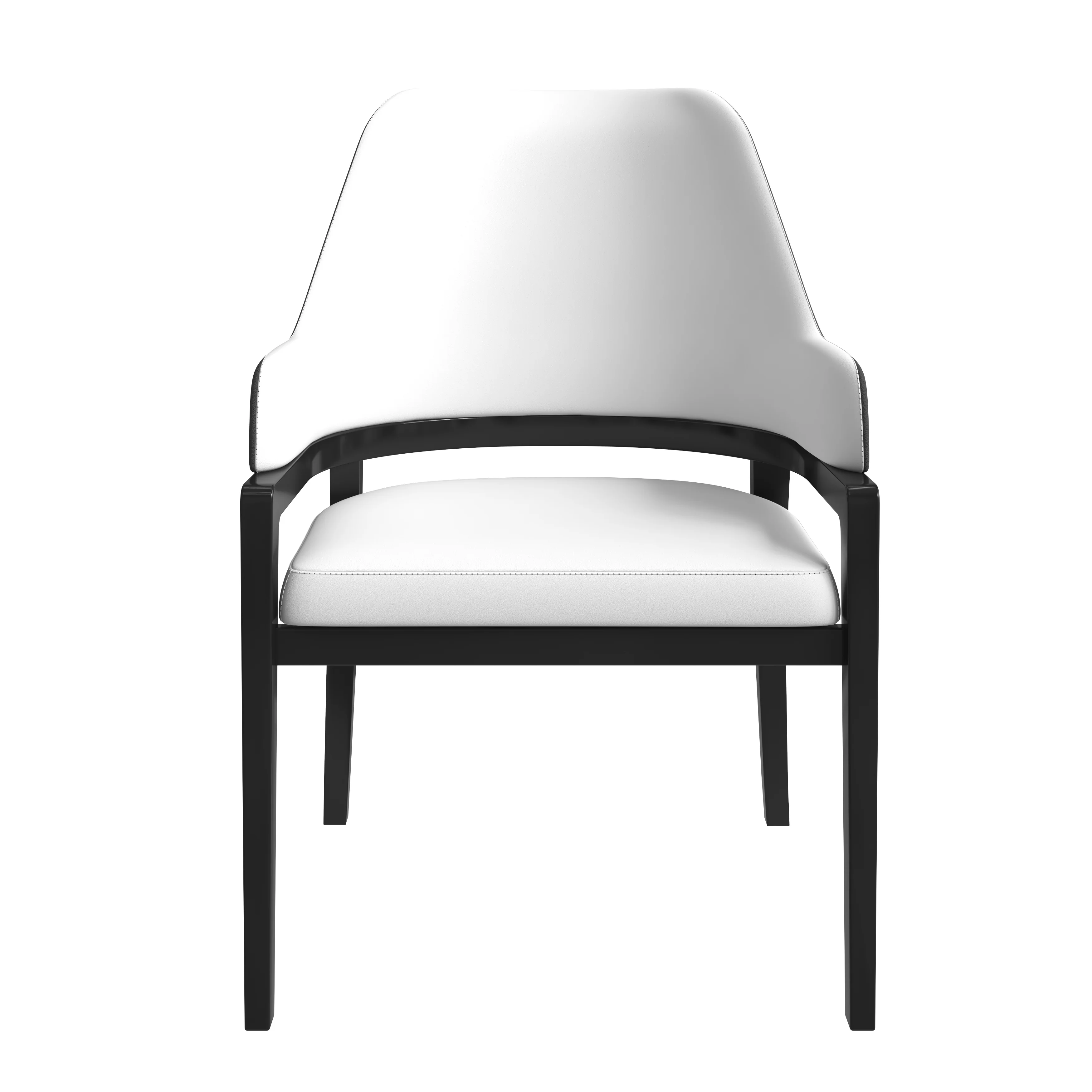 Ethora Collection Modern Wooden Dining Chair in Black Fabric Seat With white top