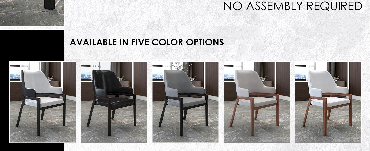 Ethora Collection Modern Wooden Dining Chair in Black Fabric Seat With white top