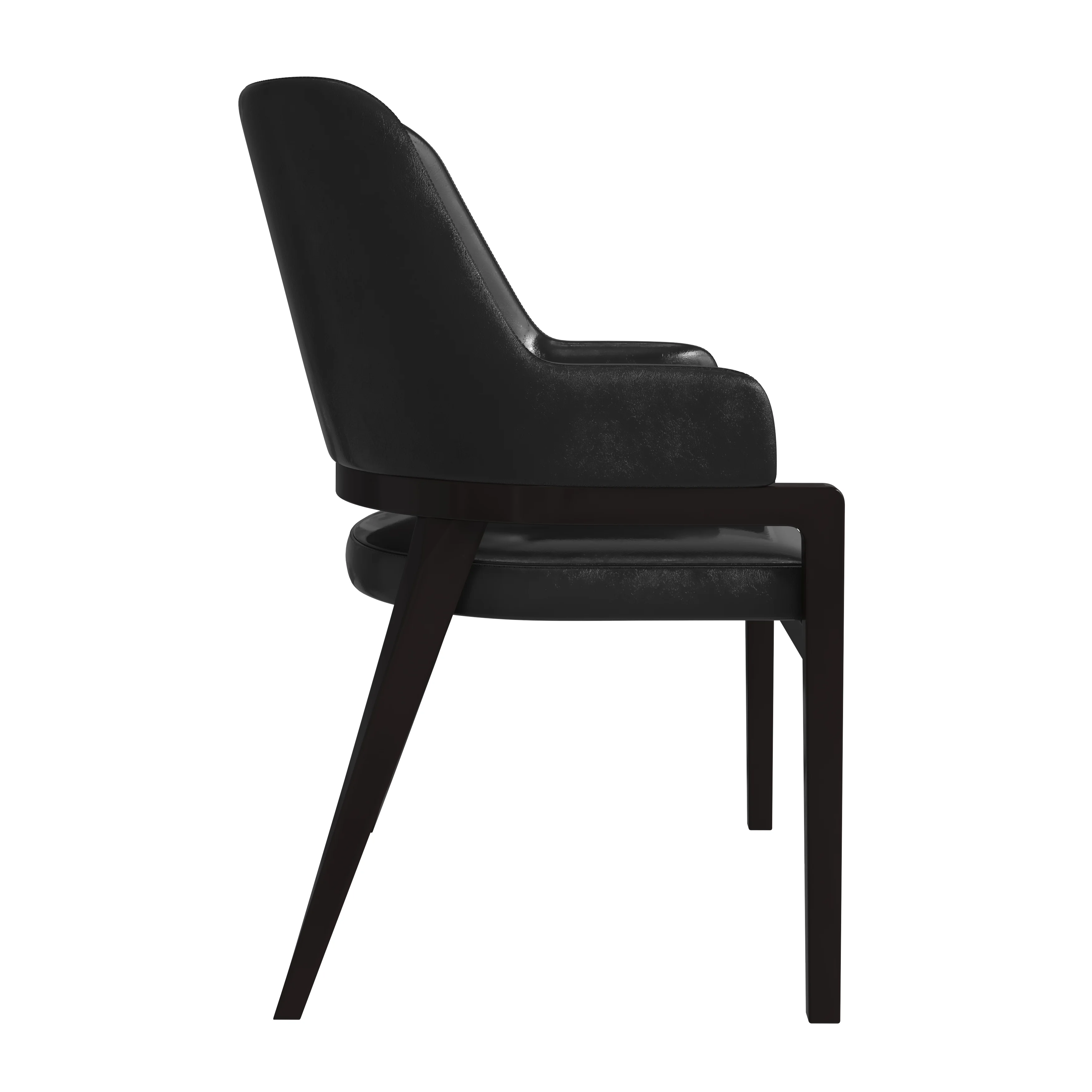 Ethora Collection Modern Wooden Dining Chair in Black Set of 4