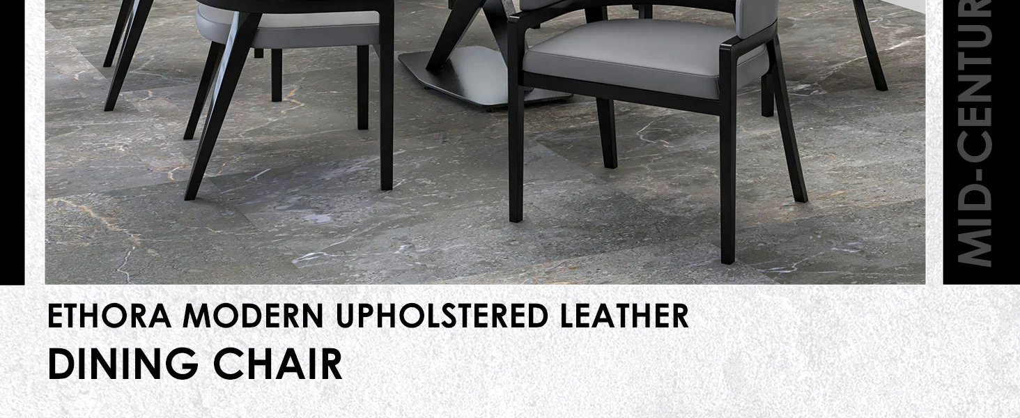 Ethora Collection Modern Wooden Dining Chair in Grey