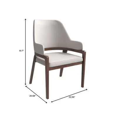 Ethora Collection Modern Wooden Dining Chair in Light Toupe