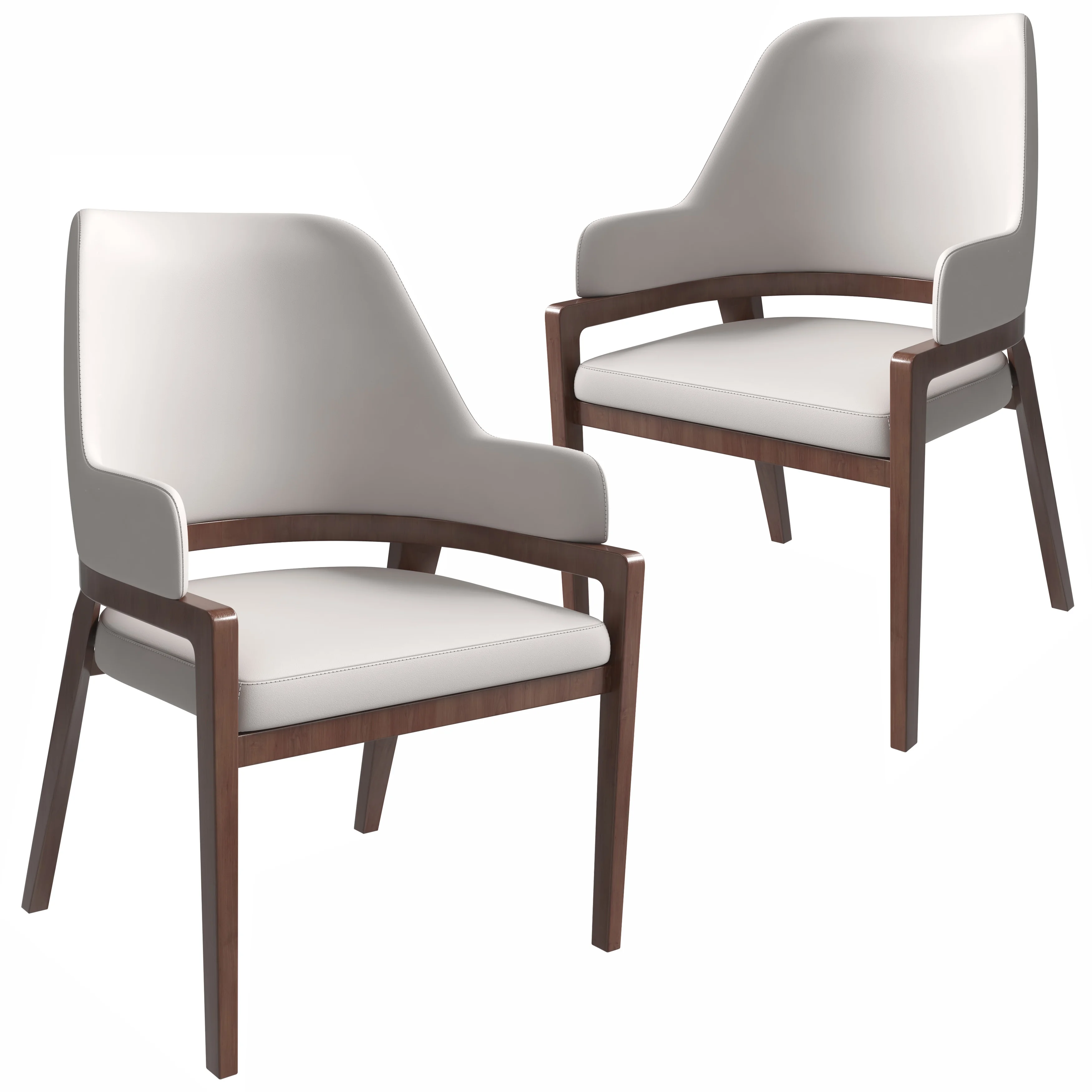 Ethora Collection Modern Wooden Dining Chair in Light Toupe Set of 2