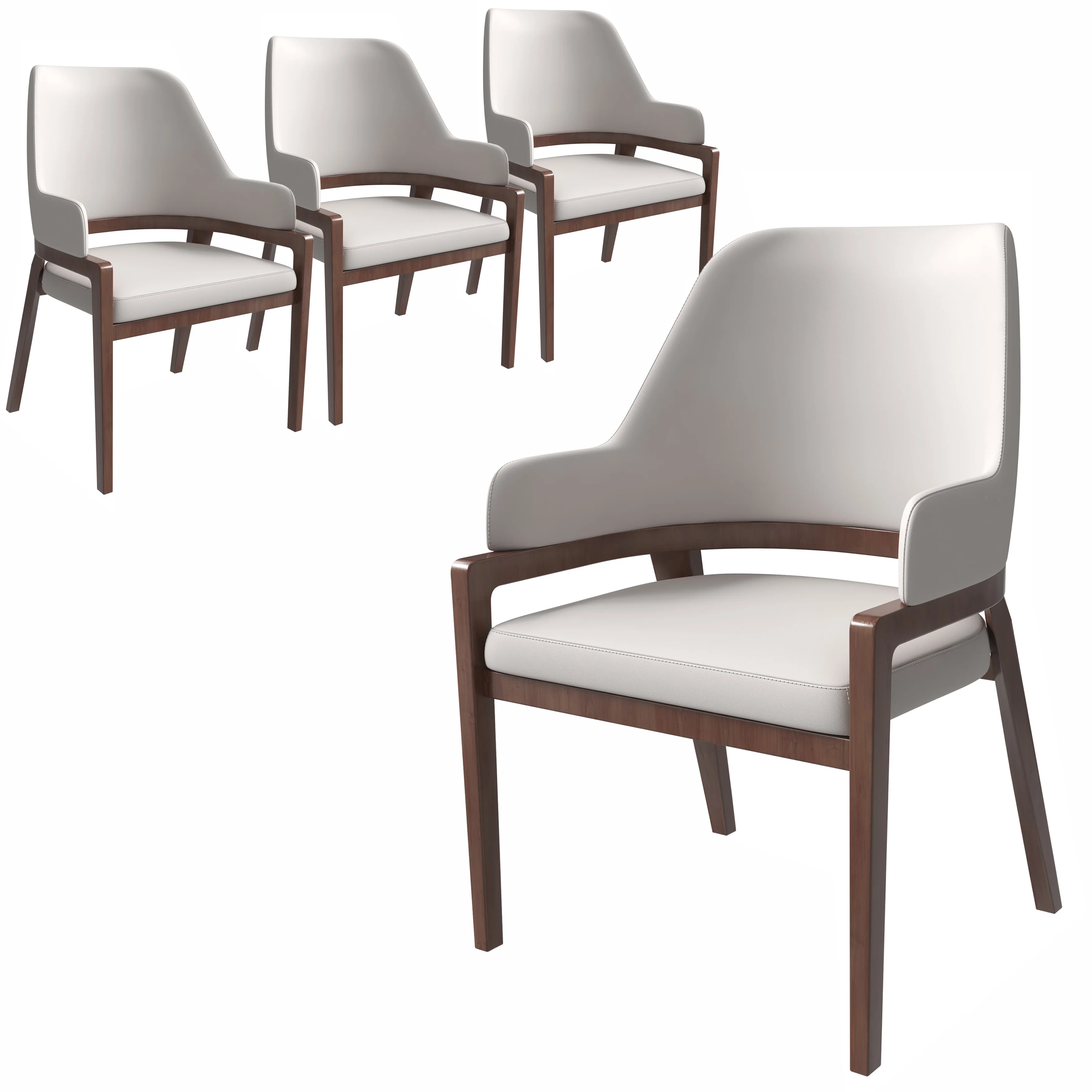 Ethora Collection Modern Wooden Dining Chair in Light Toupe Set of 4