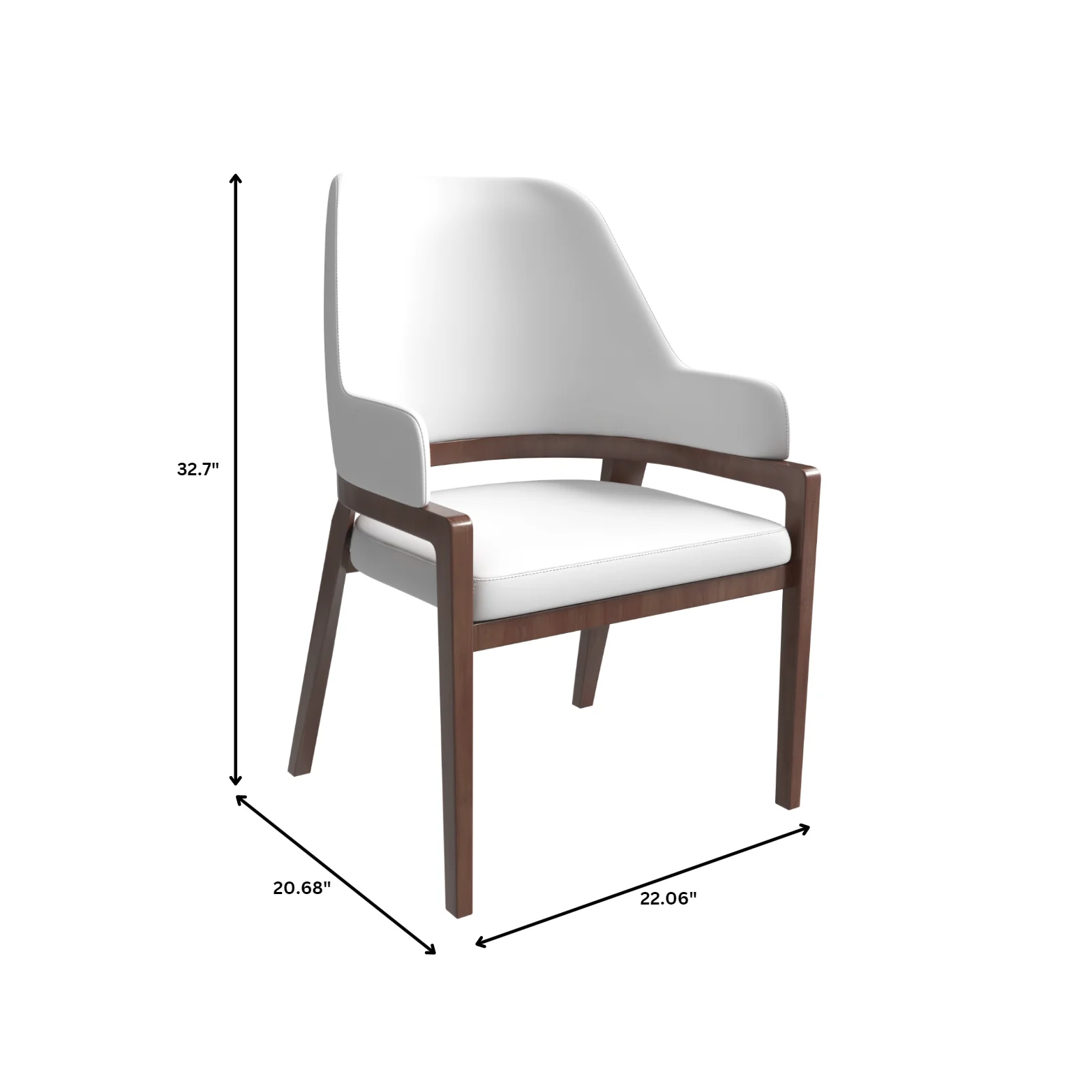 Ethora Collection Modern Wooden Dining Chair in White