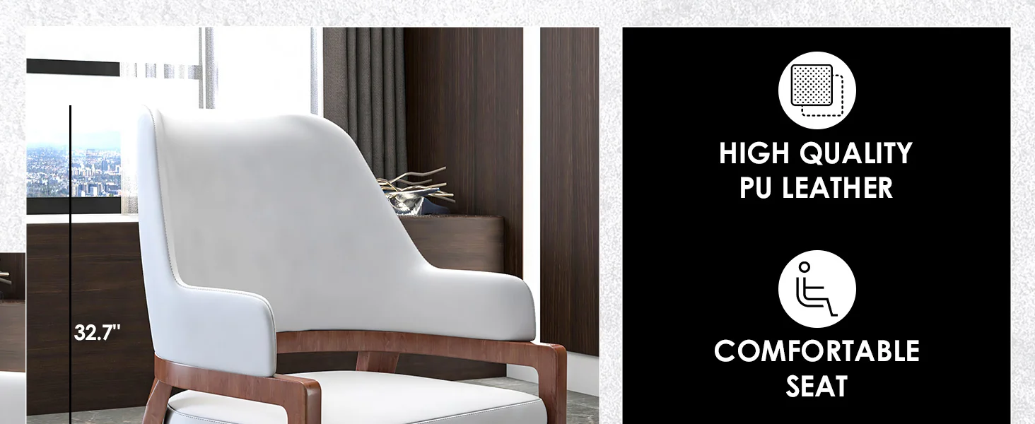 Ethora Collection Modern Wooden Dining Chair in White