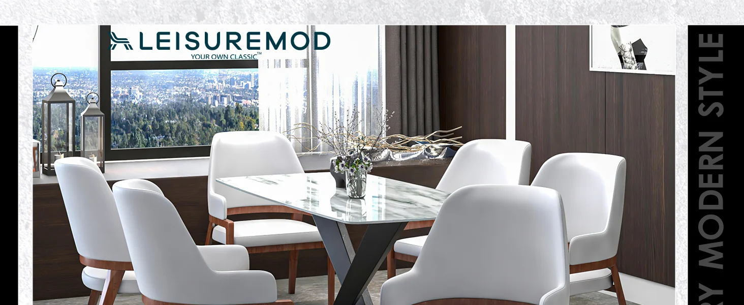 Ethora Collection Modern Wooden Dining Chair in White