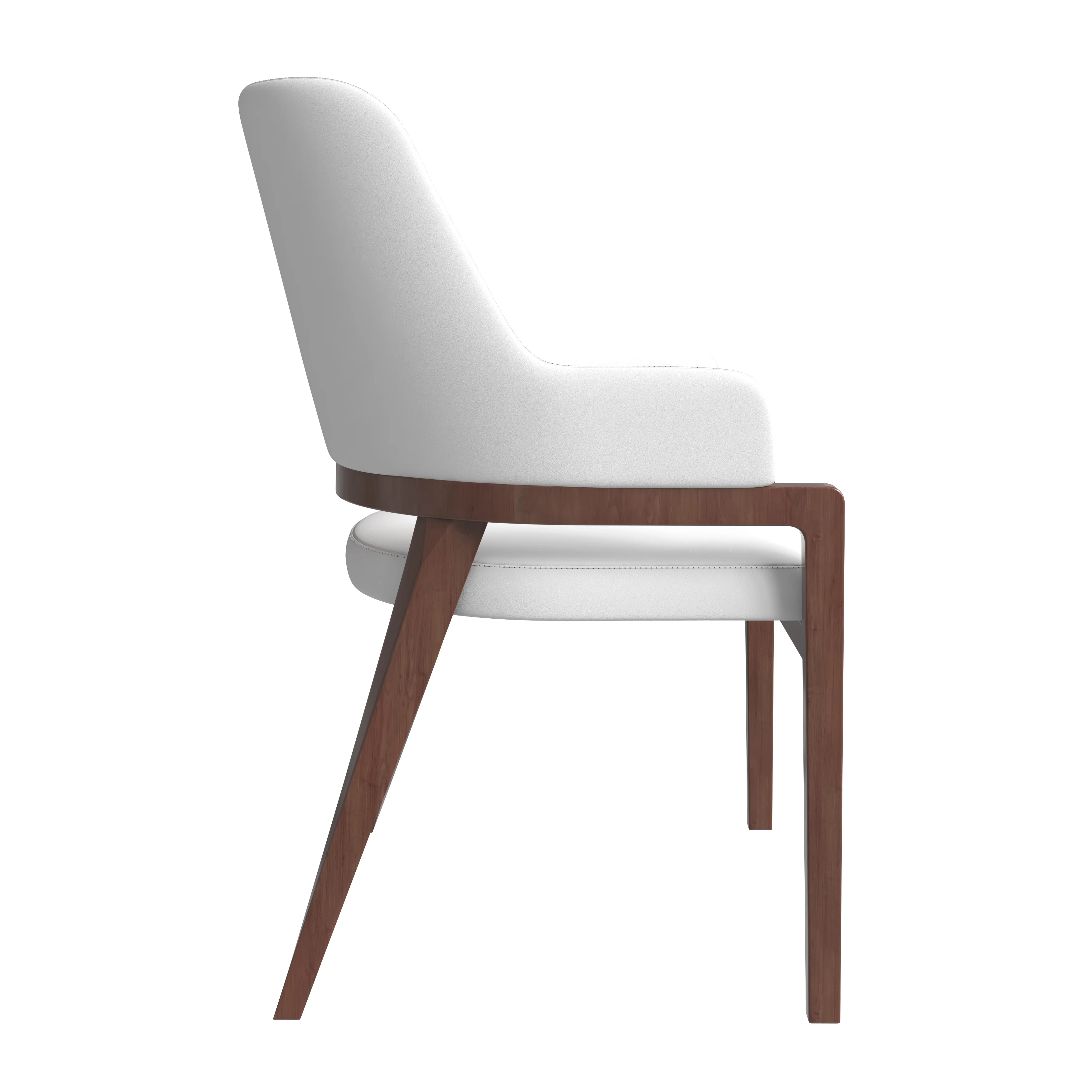 Ethora Collection Modern Wooden Dining Chair in White Set of 2