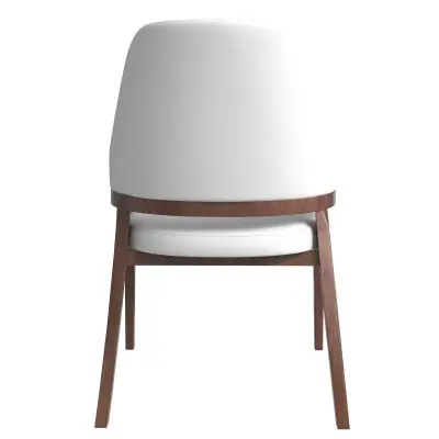 Ethora Collection Modern Wooden Dining Chair in White Set of 4