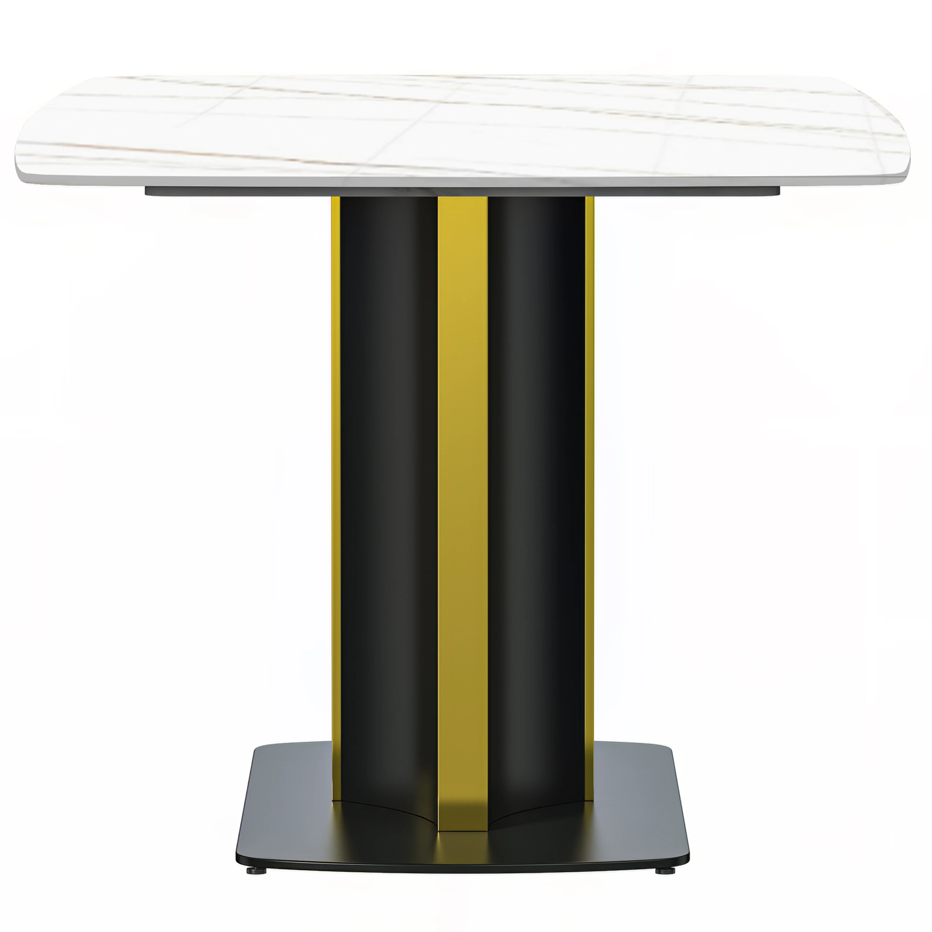 7-Piece Dining Set with Rectangular Sintered Stone Top Table and 6 Upholstered Dining Chairs with Ash Wood Base