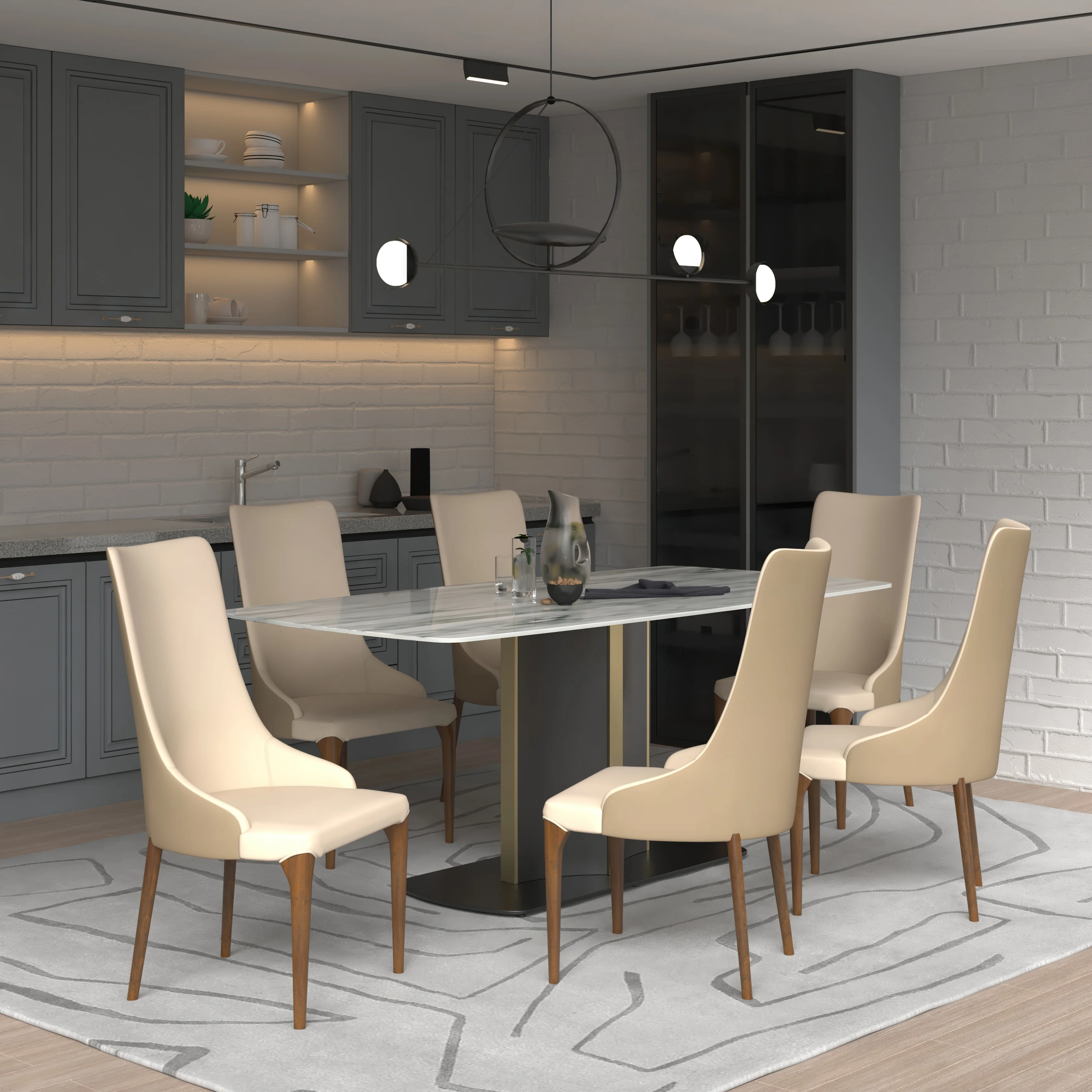 Elm Collection Modern Wooden Dining Chair In Toupe