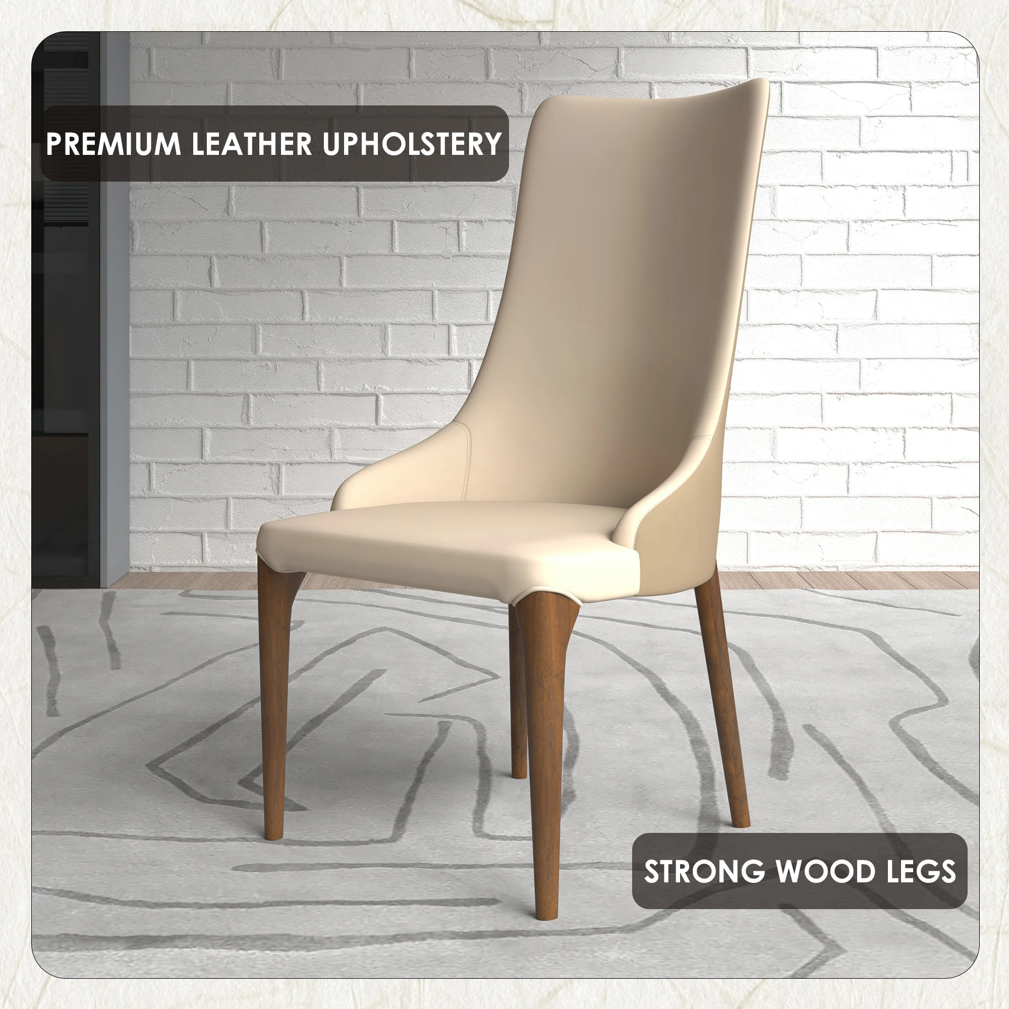 Elm Collection Modern Wooden Dining Chair In Toupe