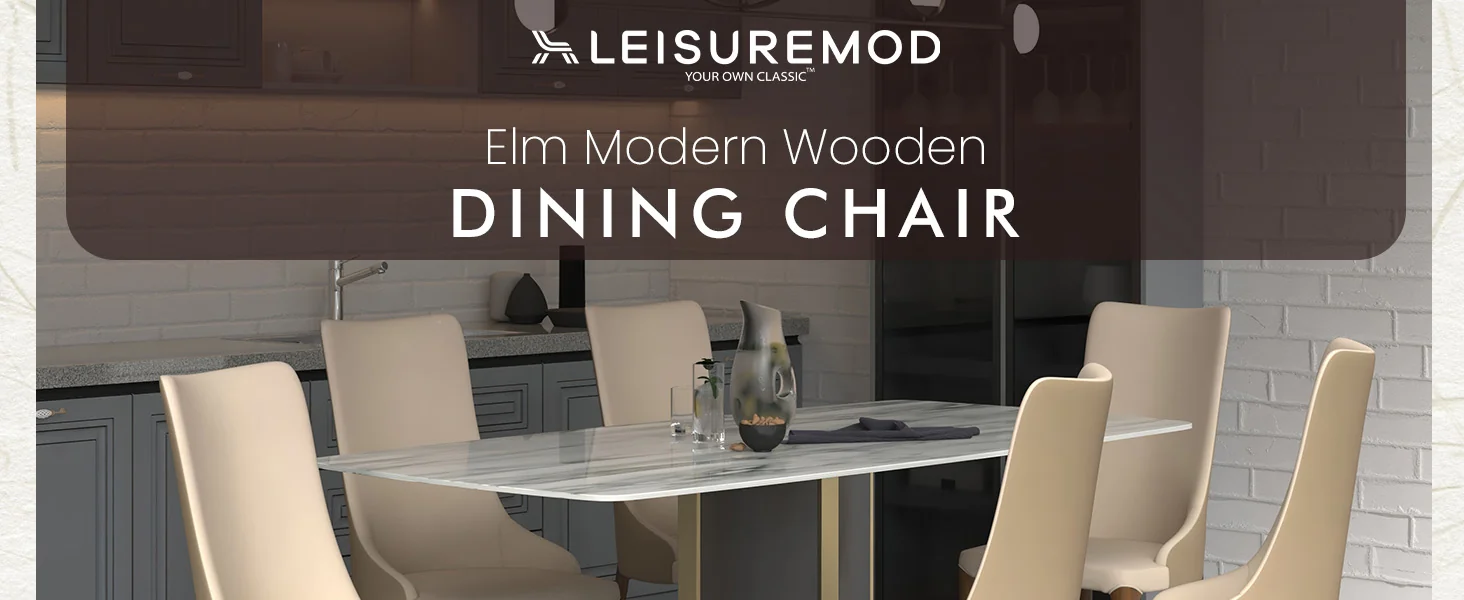 Elm Collection Modern Wooden Dining Chair In Toupe