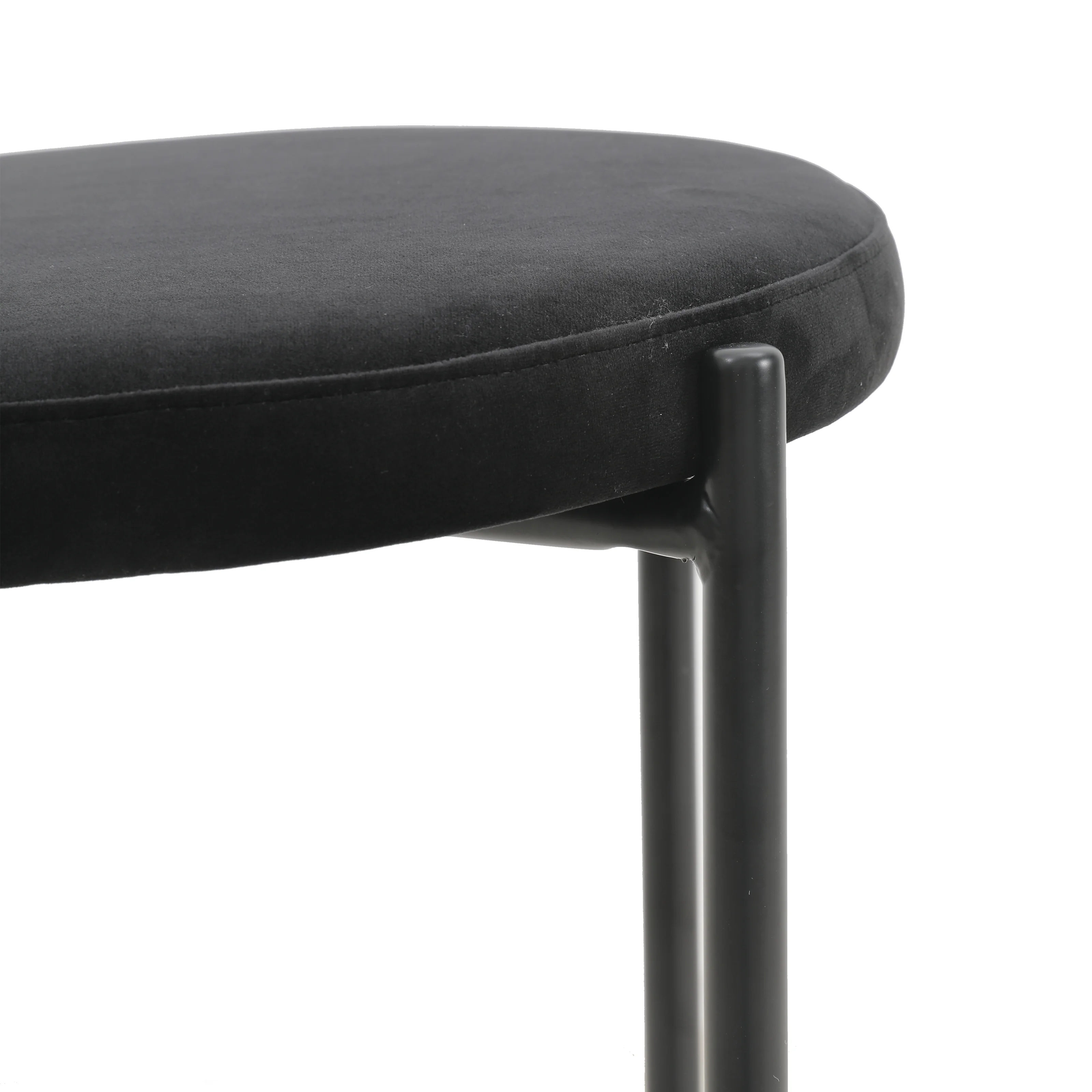 Euston Modern Wicker Bar Stool With Black Steel Frame in Black