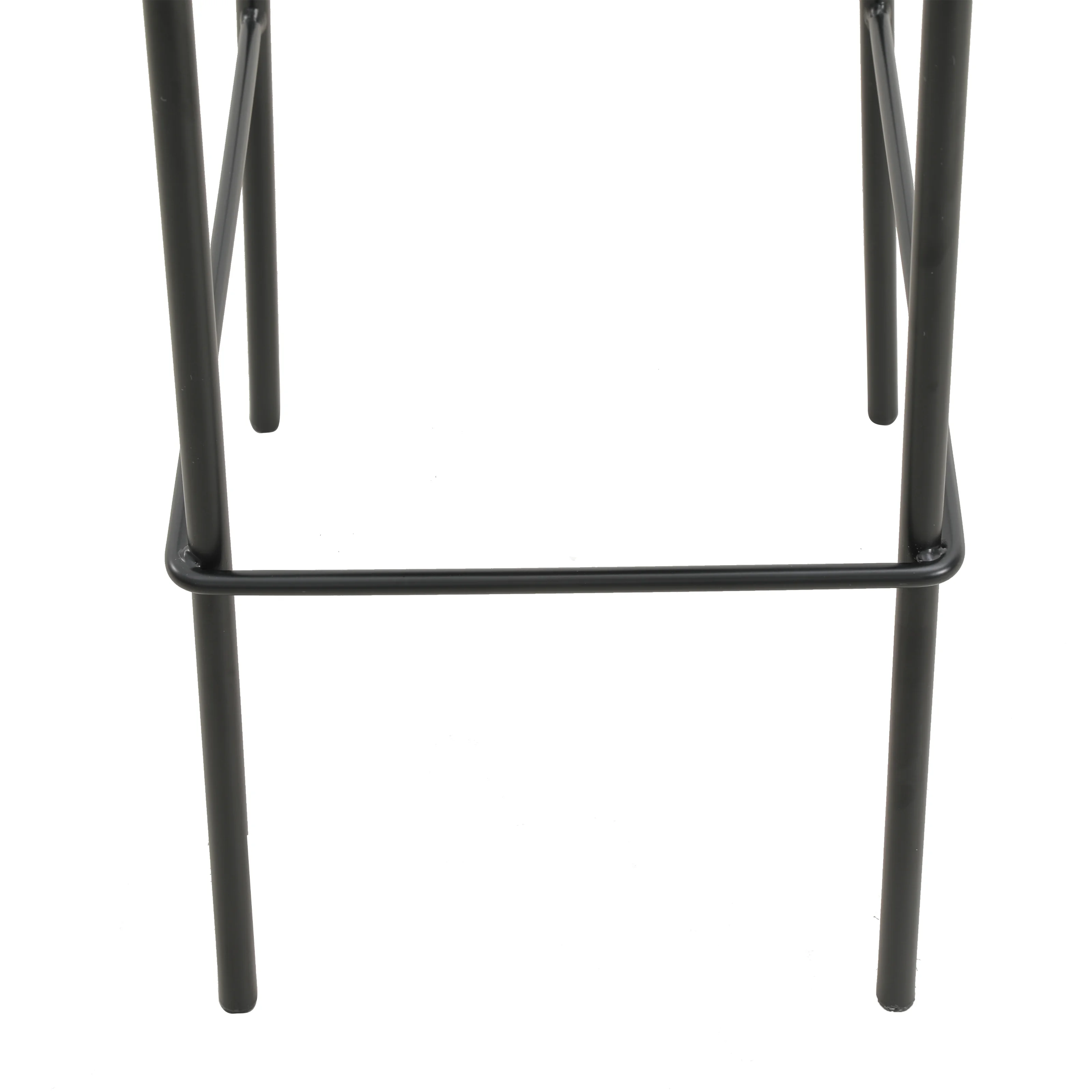 Euston Modern Wicker Bar Stool With Black Steel Frame, Set of 2 in Black
