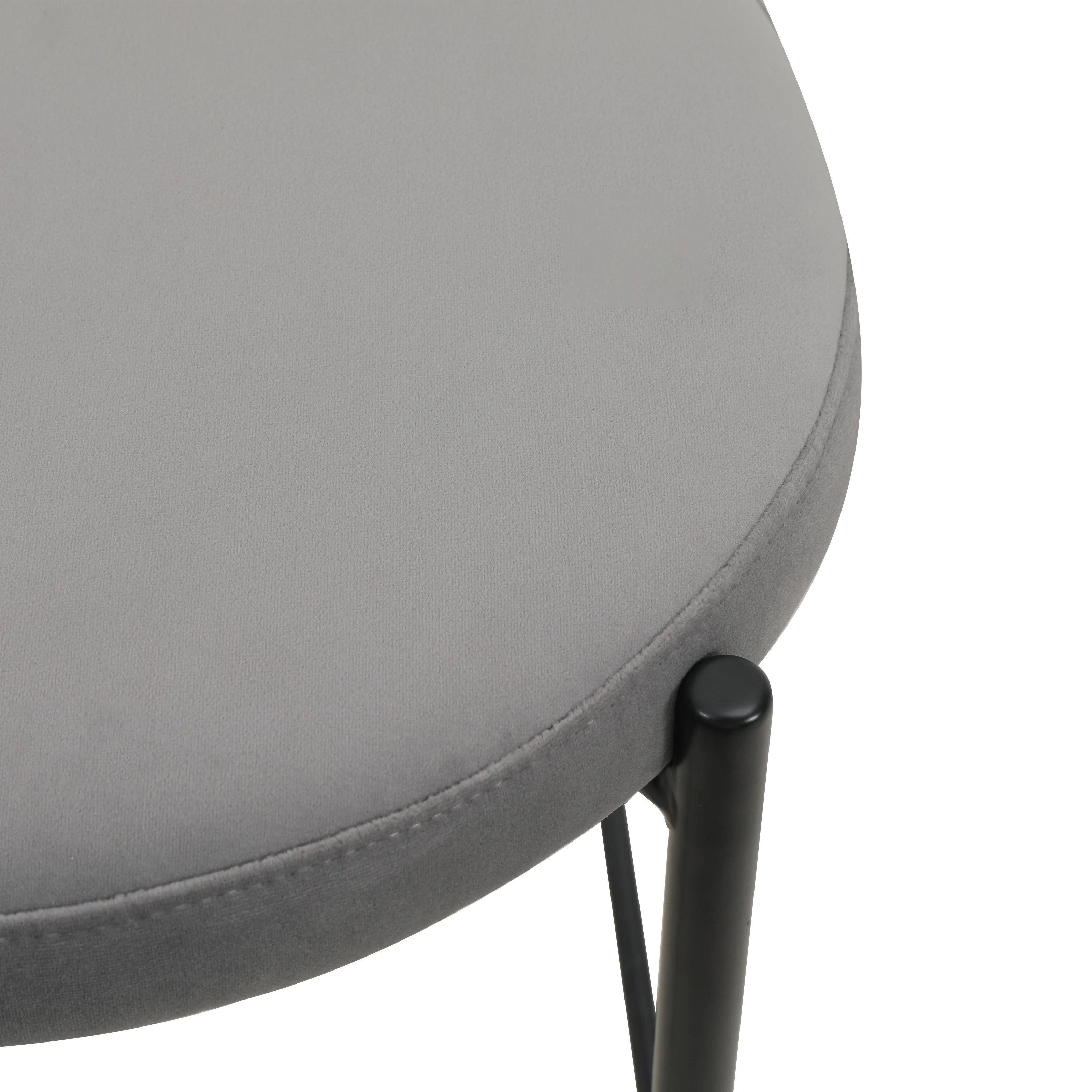 Euston Modern Wicker Bar Stool With Black Steel Frame, Set of 2 in Grey