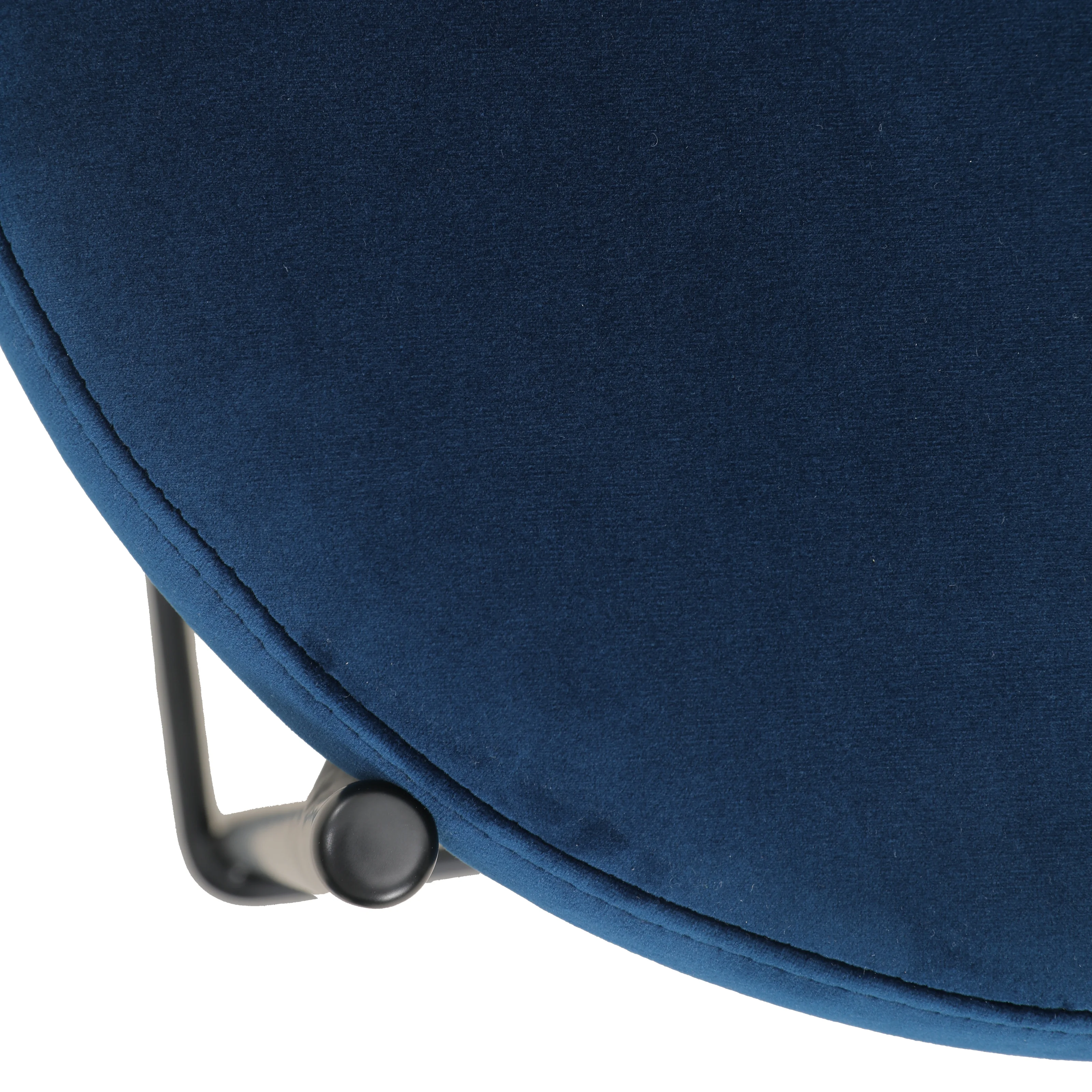 Euston Modern Wicker Bar Stool With Black Steel Frame in Navy Blue